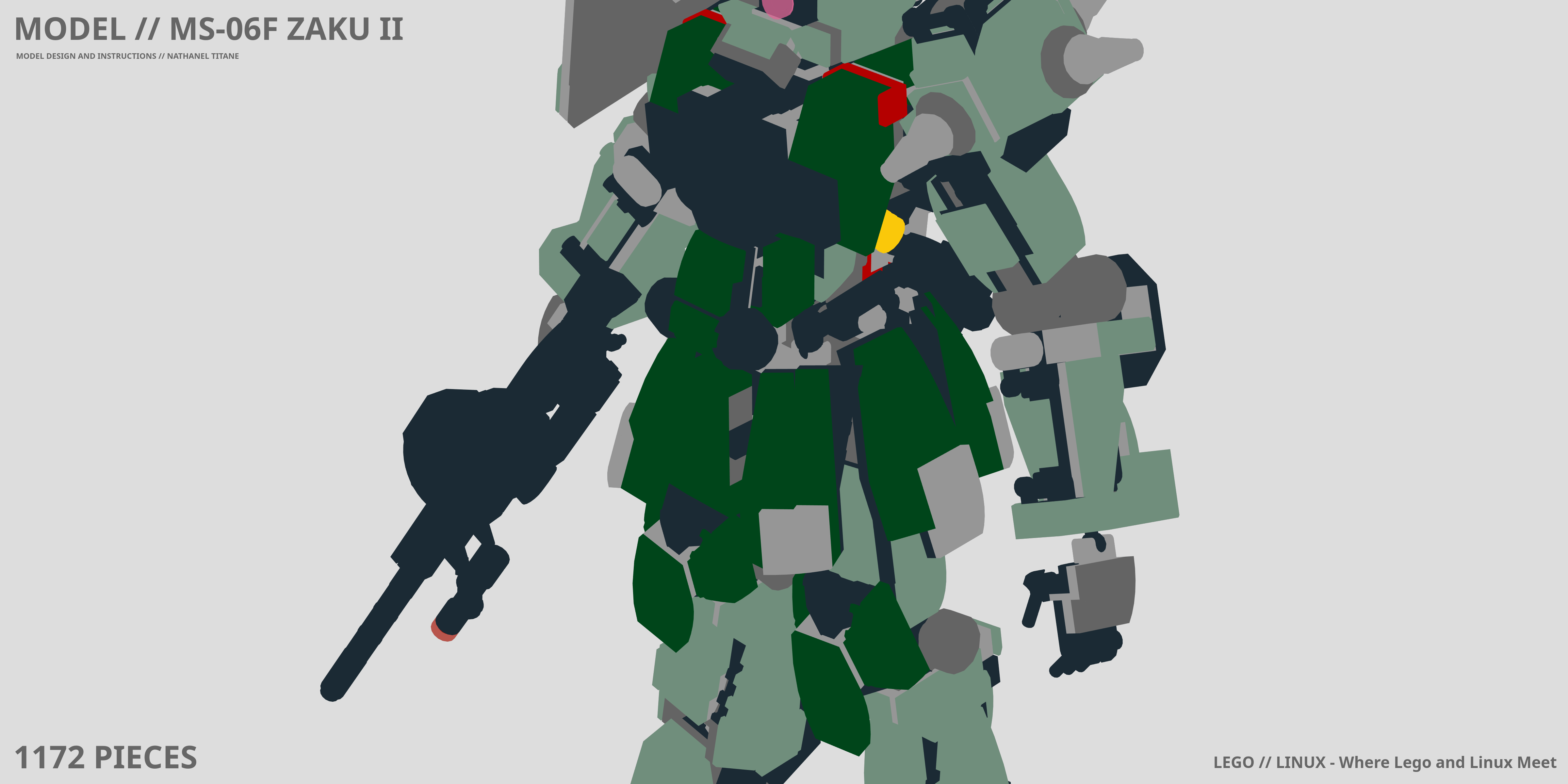MS-06F ZAKU II LEGO® MOC - Instruction Sample - Page 1