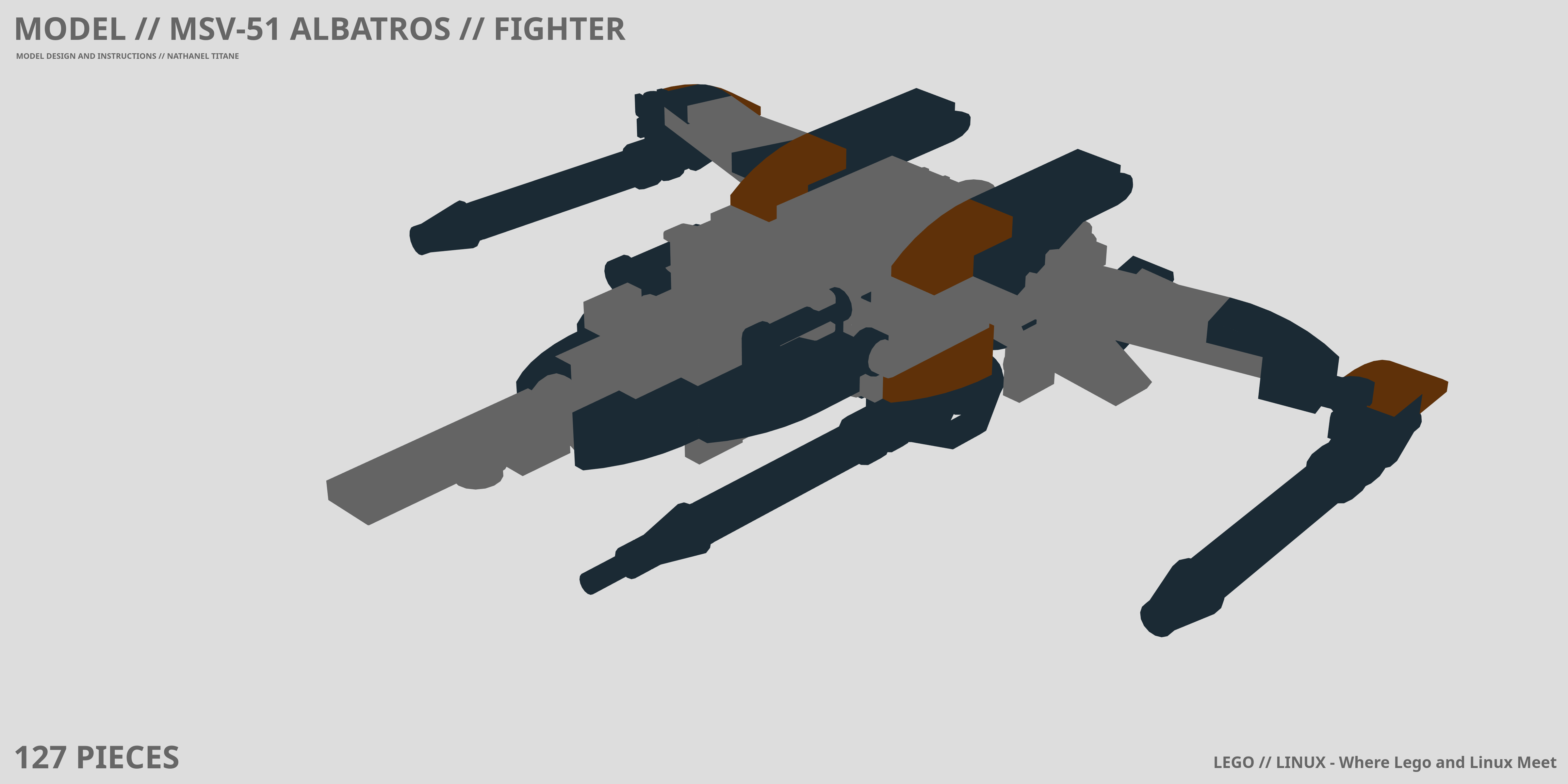 MSV-51 ALBATROS // FIGHTER LEGO® MOC - Instruction Sample - Page 1