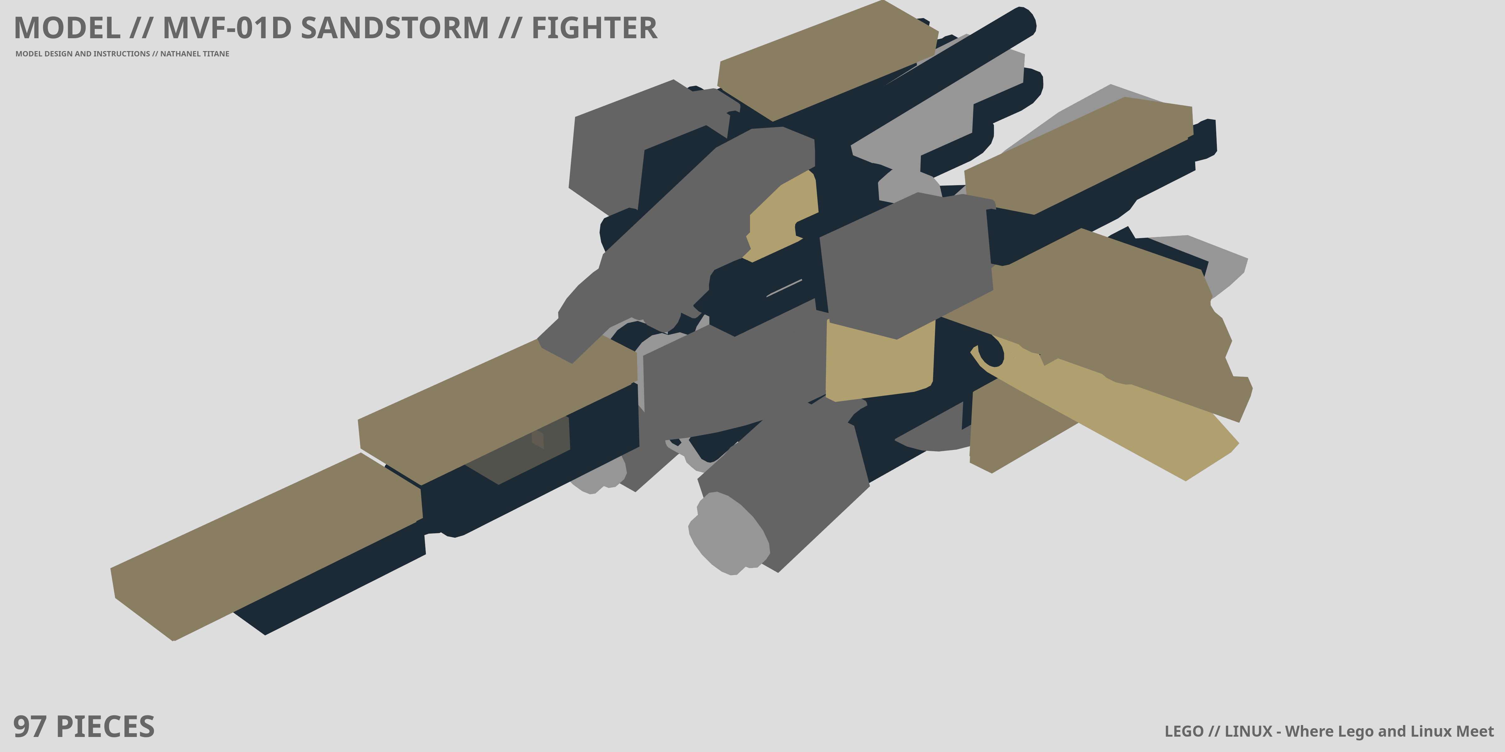 MVF-01D SANDSTORM // FIGHTER LEGO® MOC - Instruction Sample - Page 1