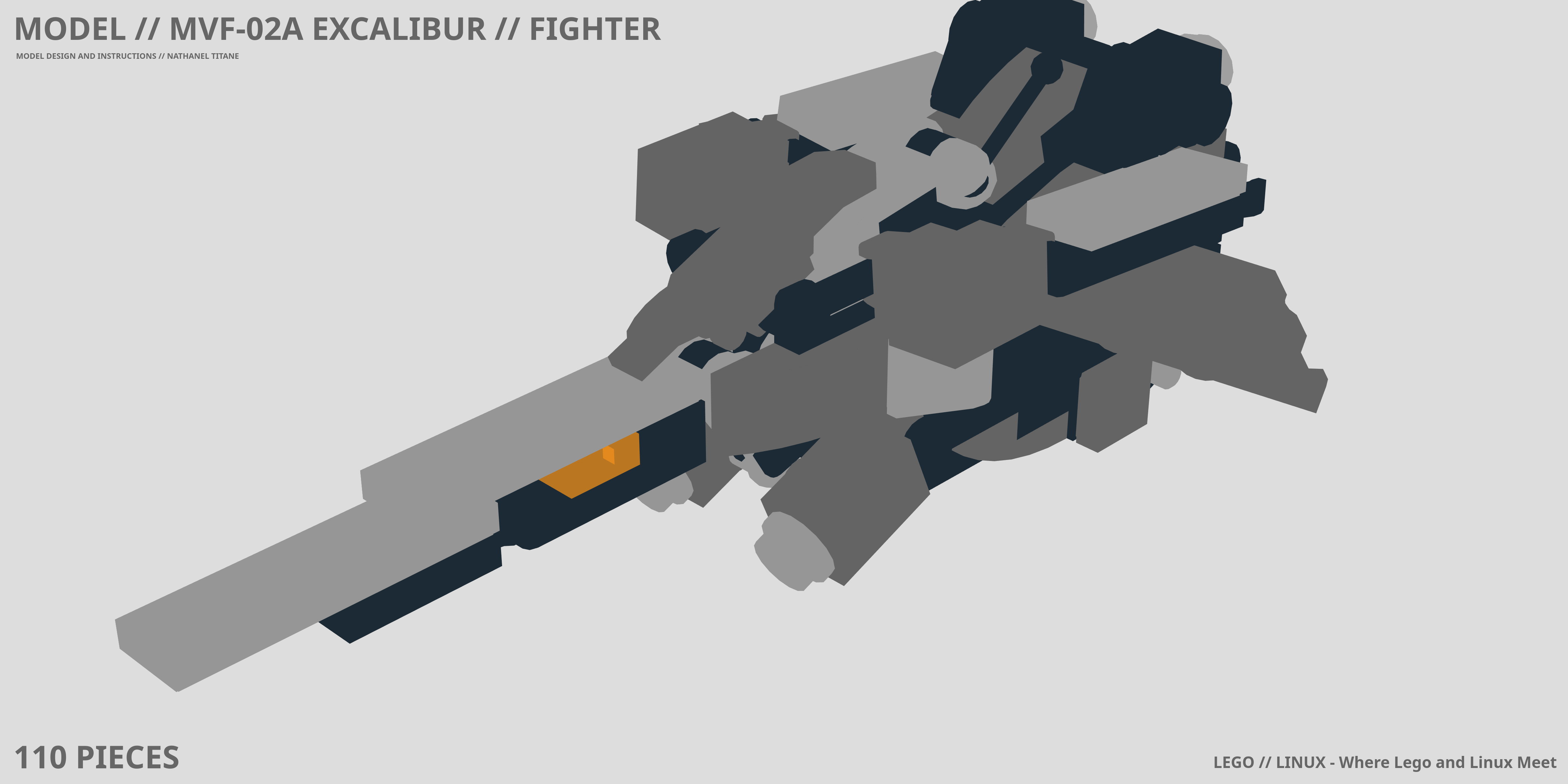 MVF-02A EXCALIBUR // FIGHTER LEGO® MOC - Instruction Sample - Page 1