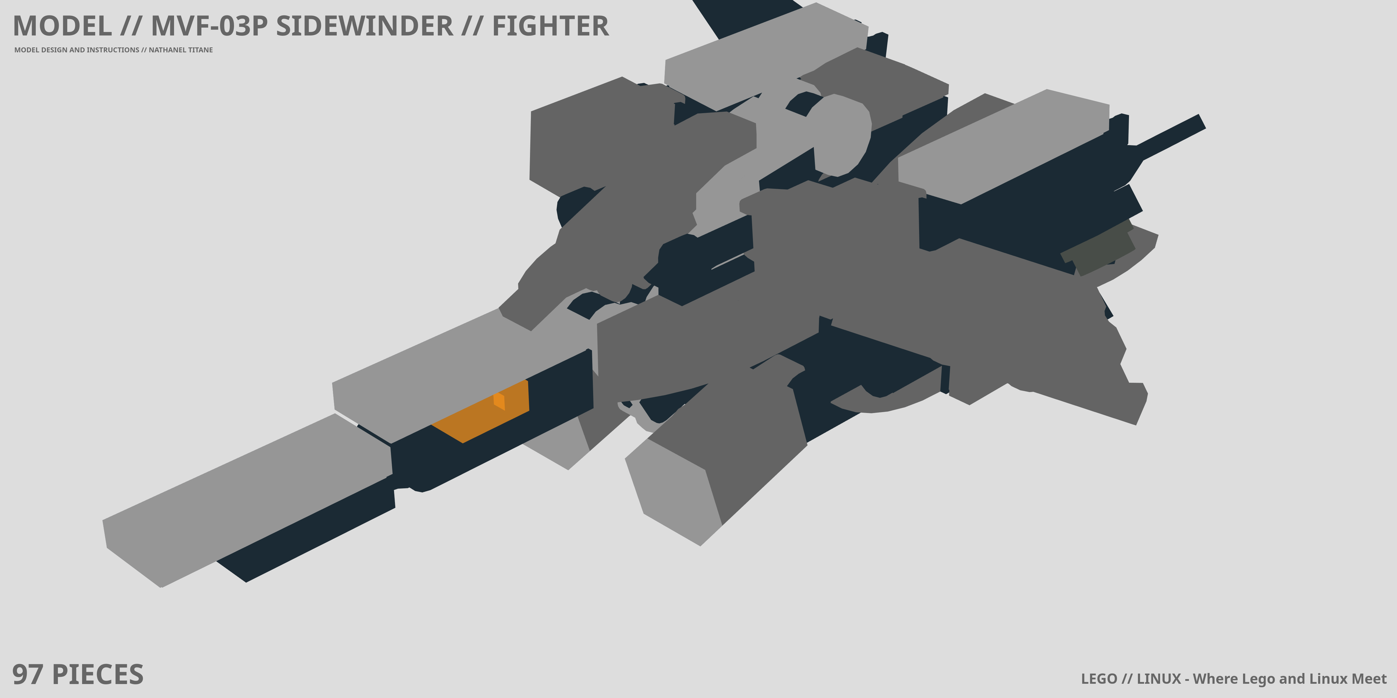 MVF-03P SIDEWINDER // FIGHTER LEGO® MOC - Instruction Sample - Page 1