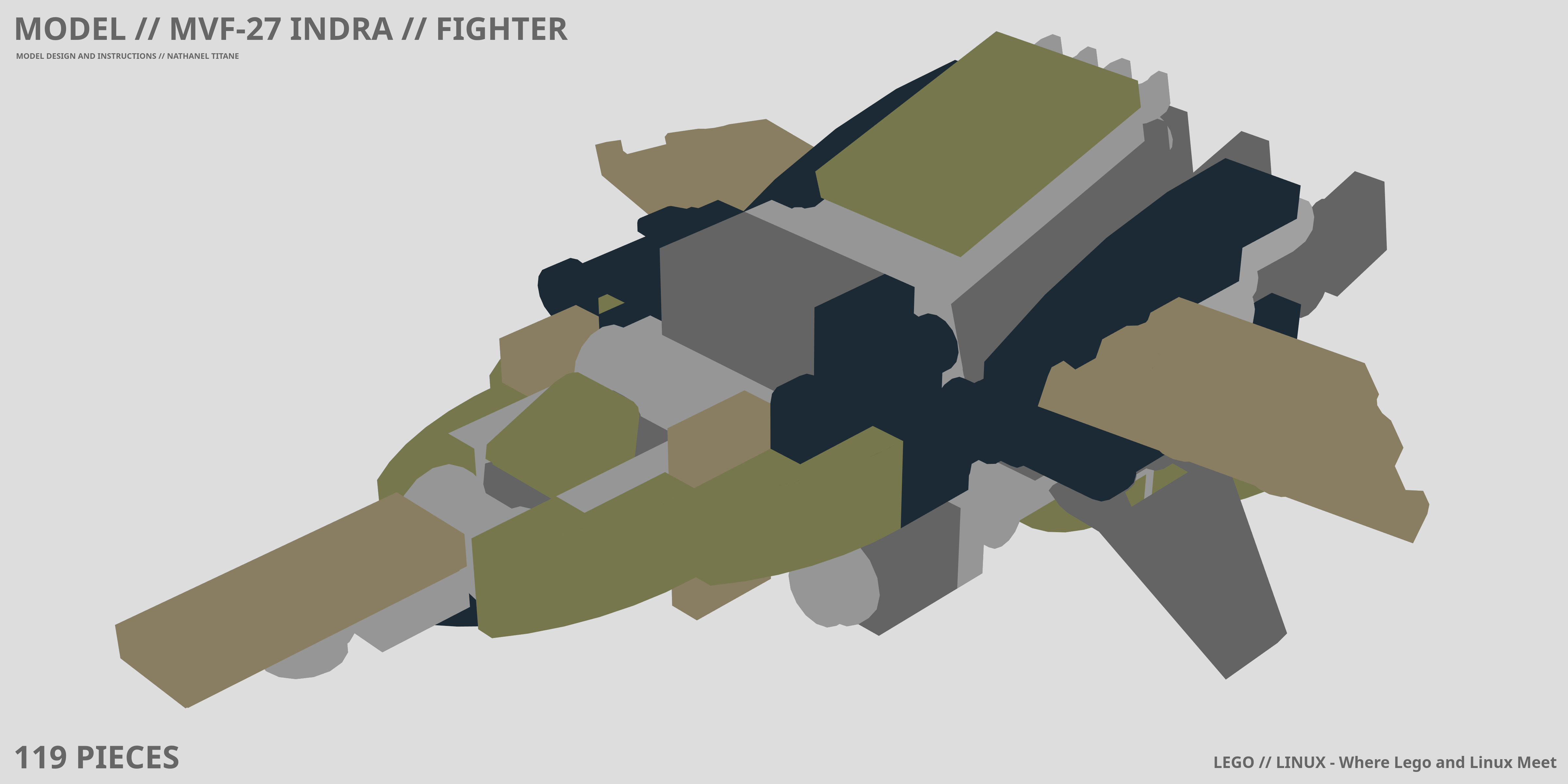 MVF-27 INDRA // FIGHTER LEGO® MOC - Instruction Sample - Page 1