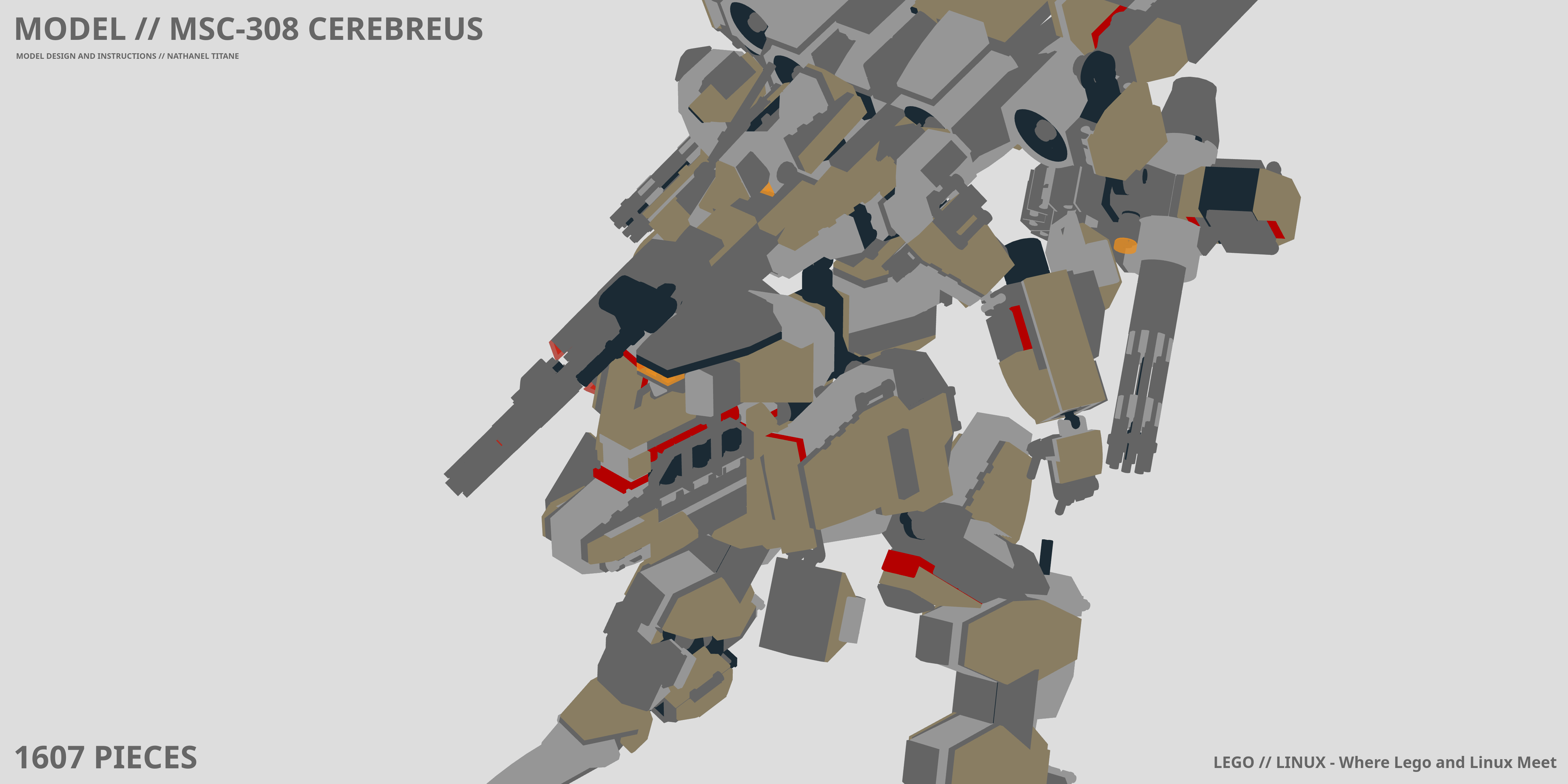 MSC-308 CEREBREUS LEGO® MOC - Instruction Sample - Page 1