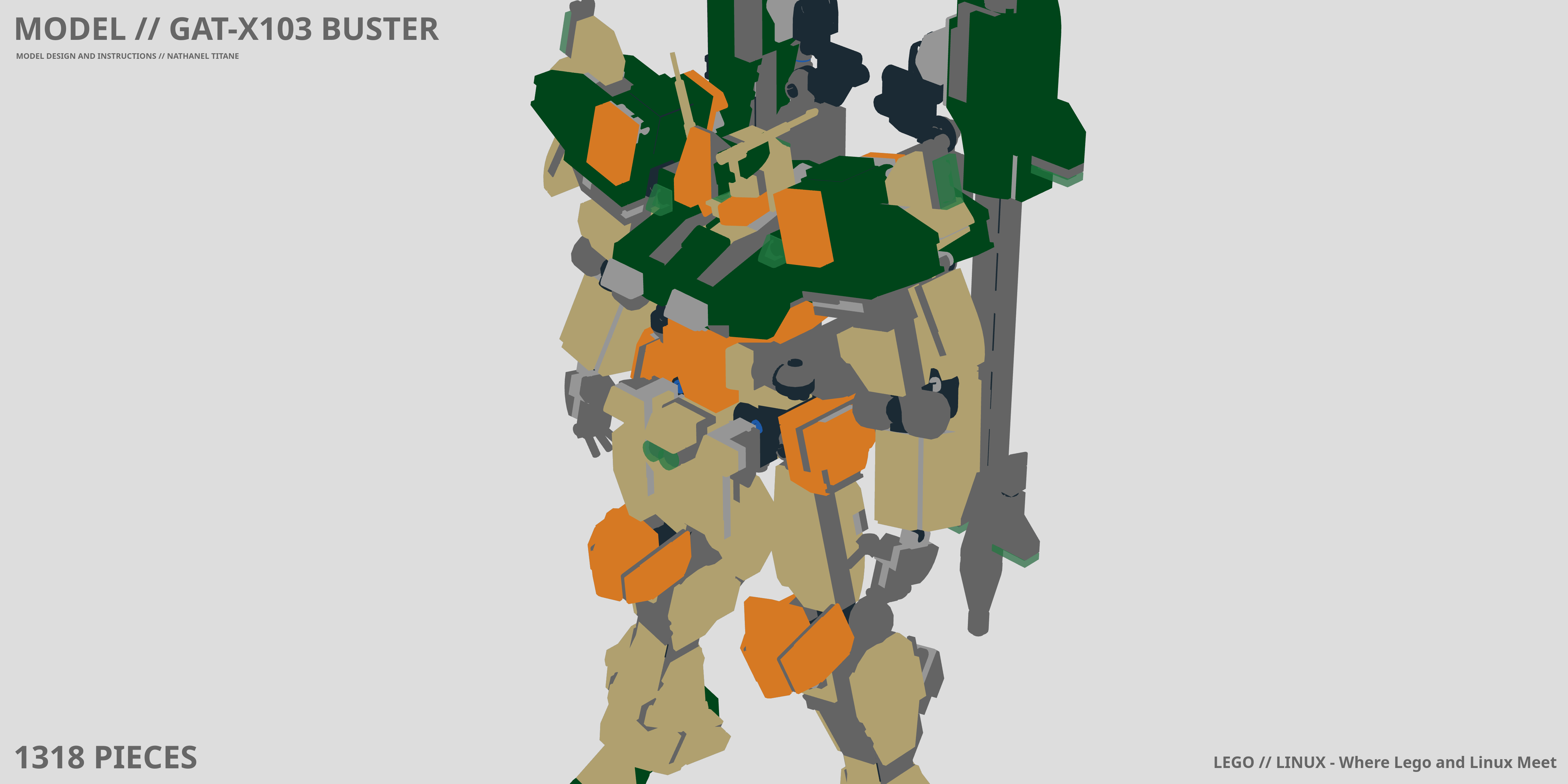 GAT-X103 BUSTER LEGO® MOC - Instruction Sample - Page 1