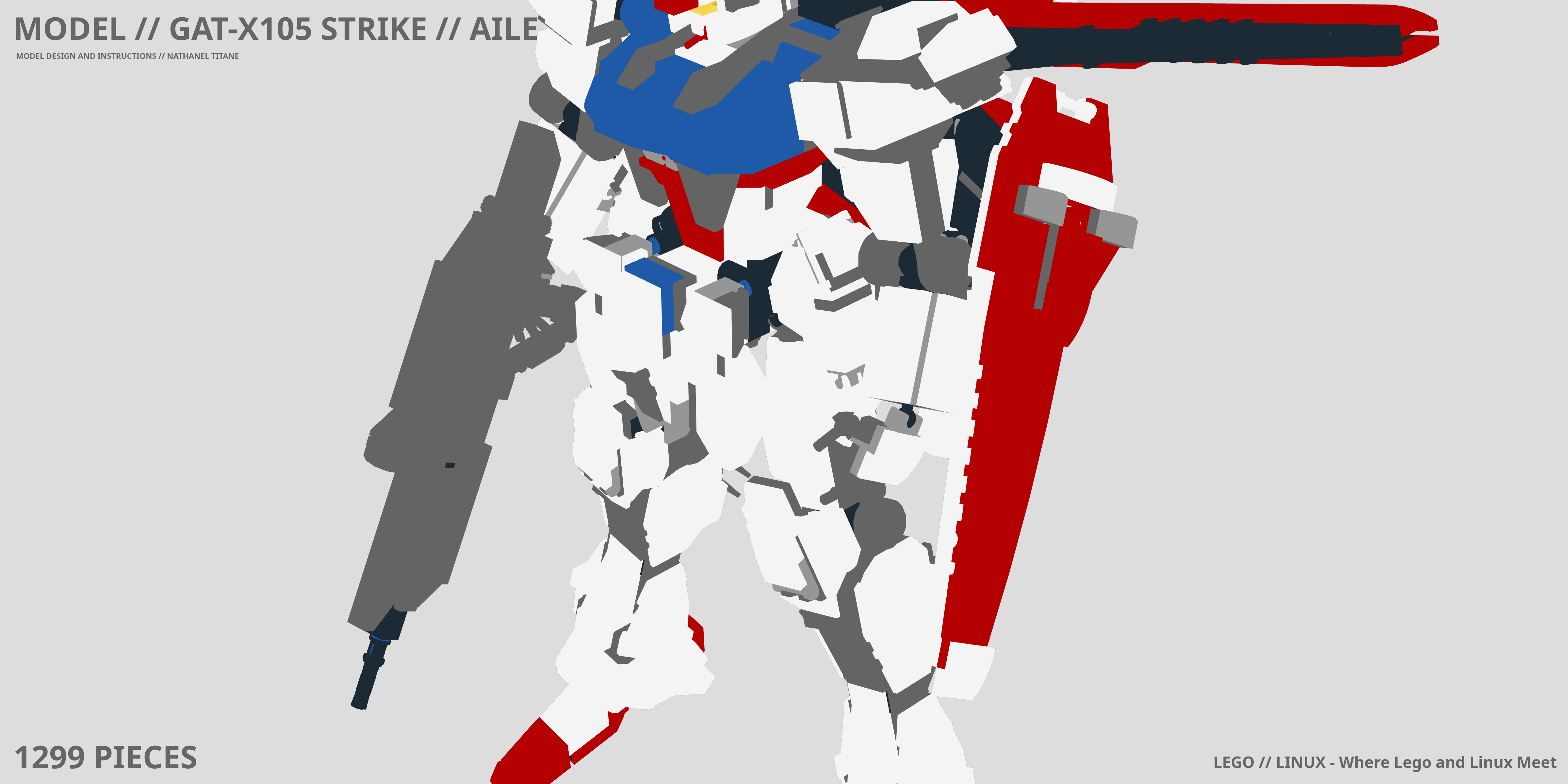 GAT-X105 STRIKE // AILE LEGO® MOC - Instruction Sample - Page 1