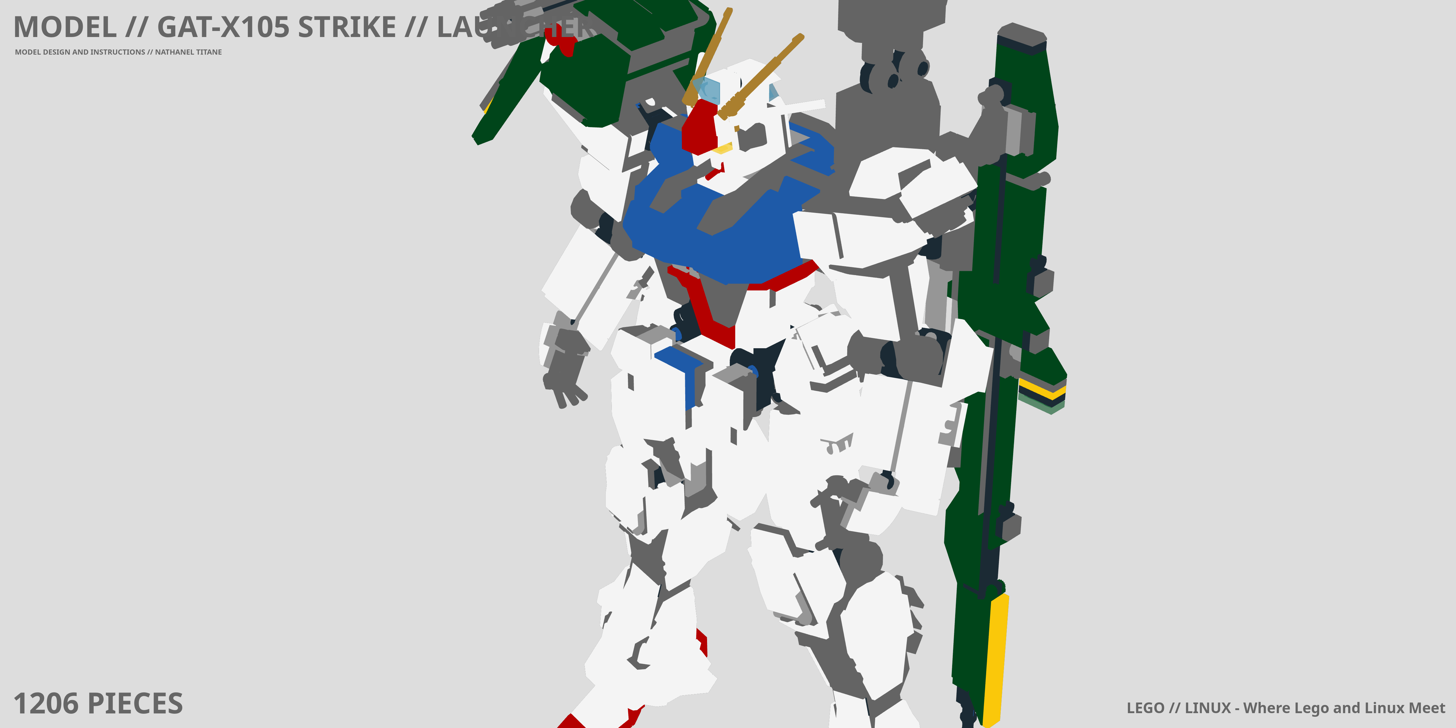 GAT-X105 STRIKE // LAUNCHER LEGO® MOC - Instruction Sample - Page 1
