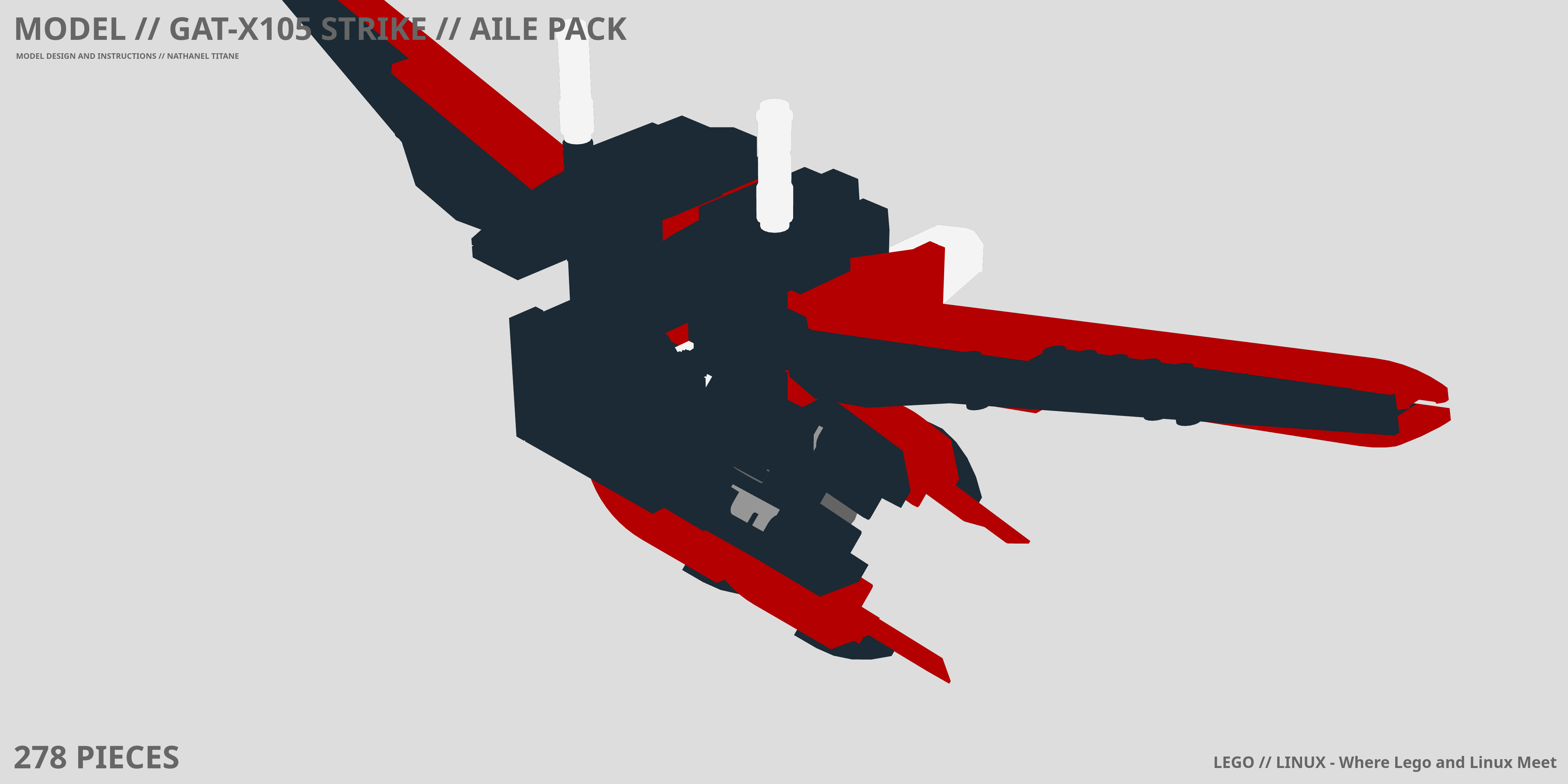 GAT-X105 STRIKE // AILE PACK LEGO® MOC - Instruction Sample - Page 1