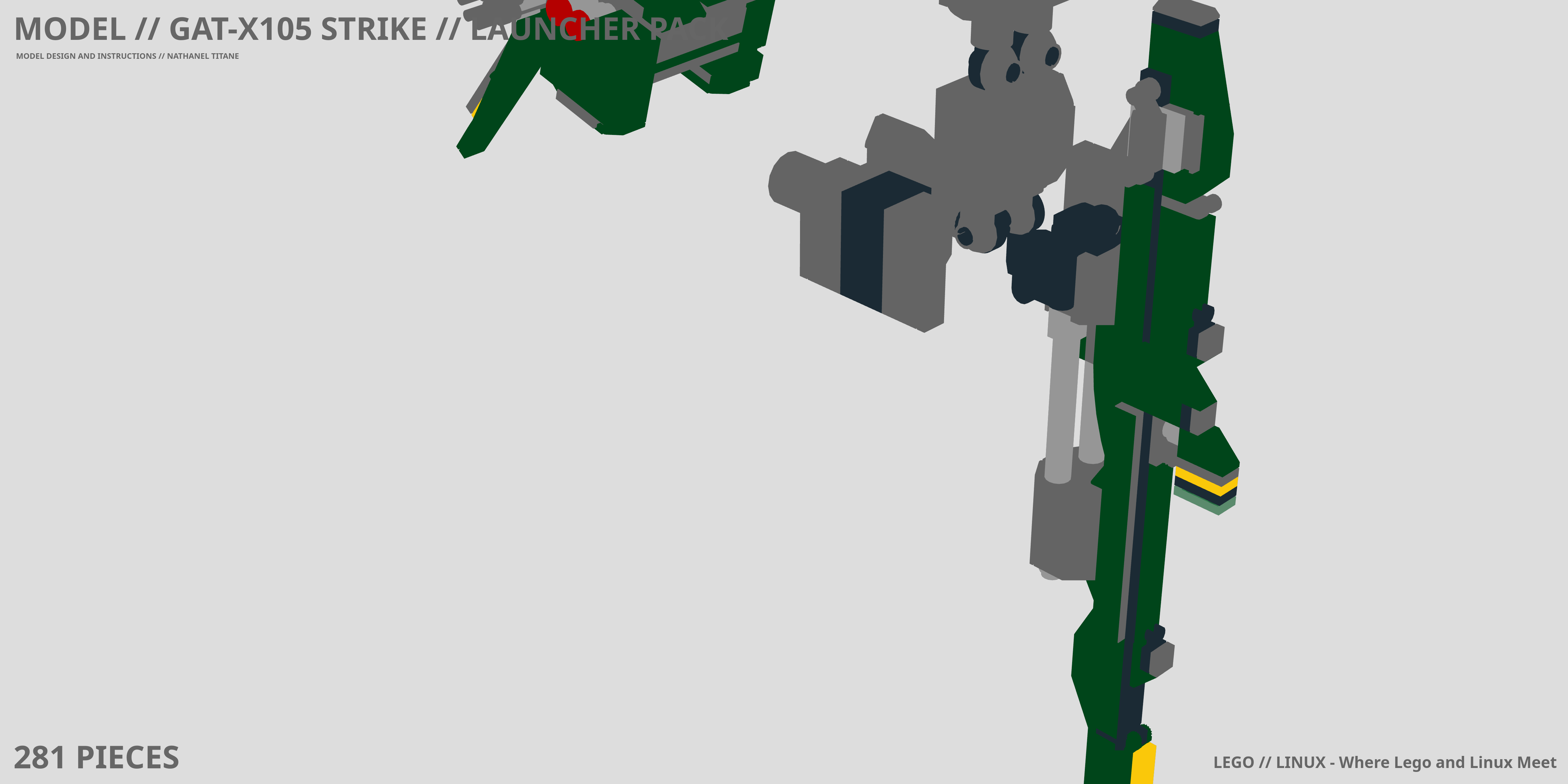 GAT-X105 STRIKE // LAUNCHER PACK LEGO® MOC - Instruction Sample - Page 1