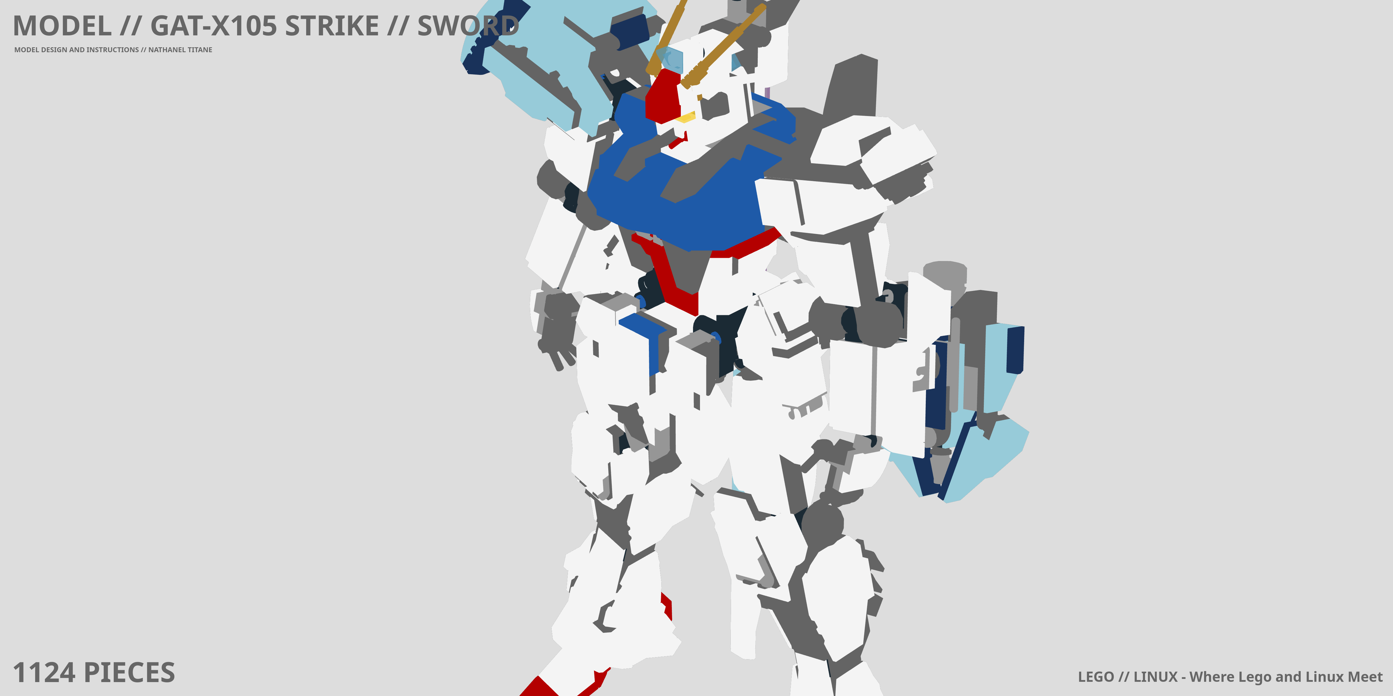 GAT-X105 STRIKE // SWORD LEGO® MOC - Instruction Sample - Page 1
