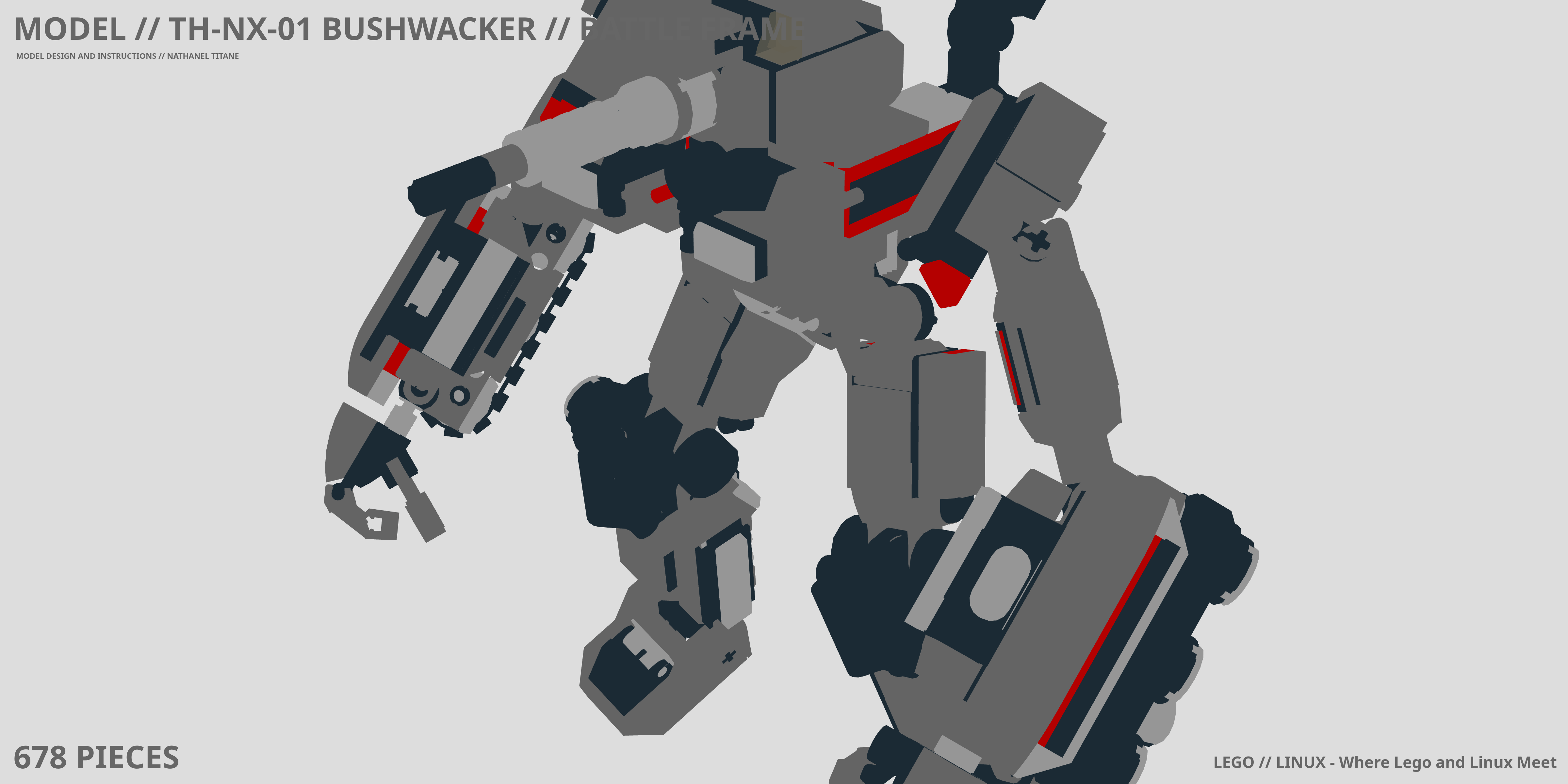 TH-NX-01 BUSHWACKER // BATTLE FRAME LEGO® MOC - Instruction Sample - Page 1