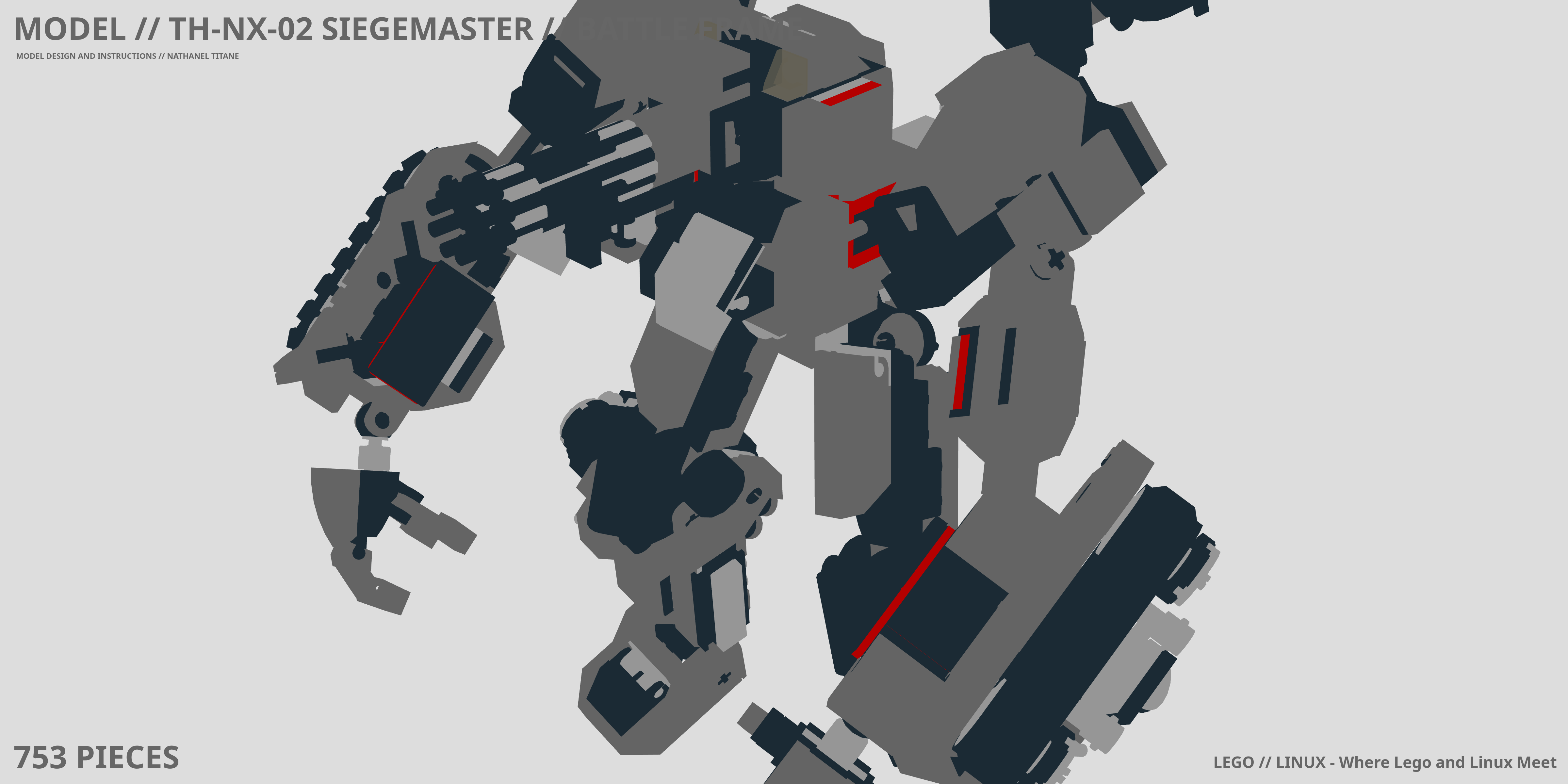 TH-NX-02 SIEGEMASTER // BATTLE FRAME LEGO® MOC - Instruction Sample - Page 1