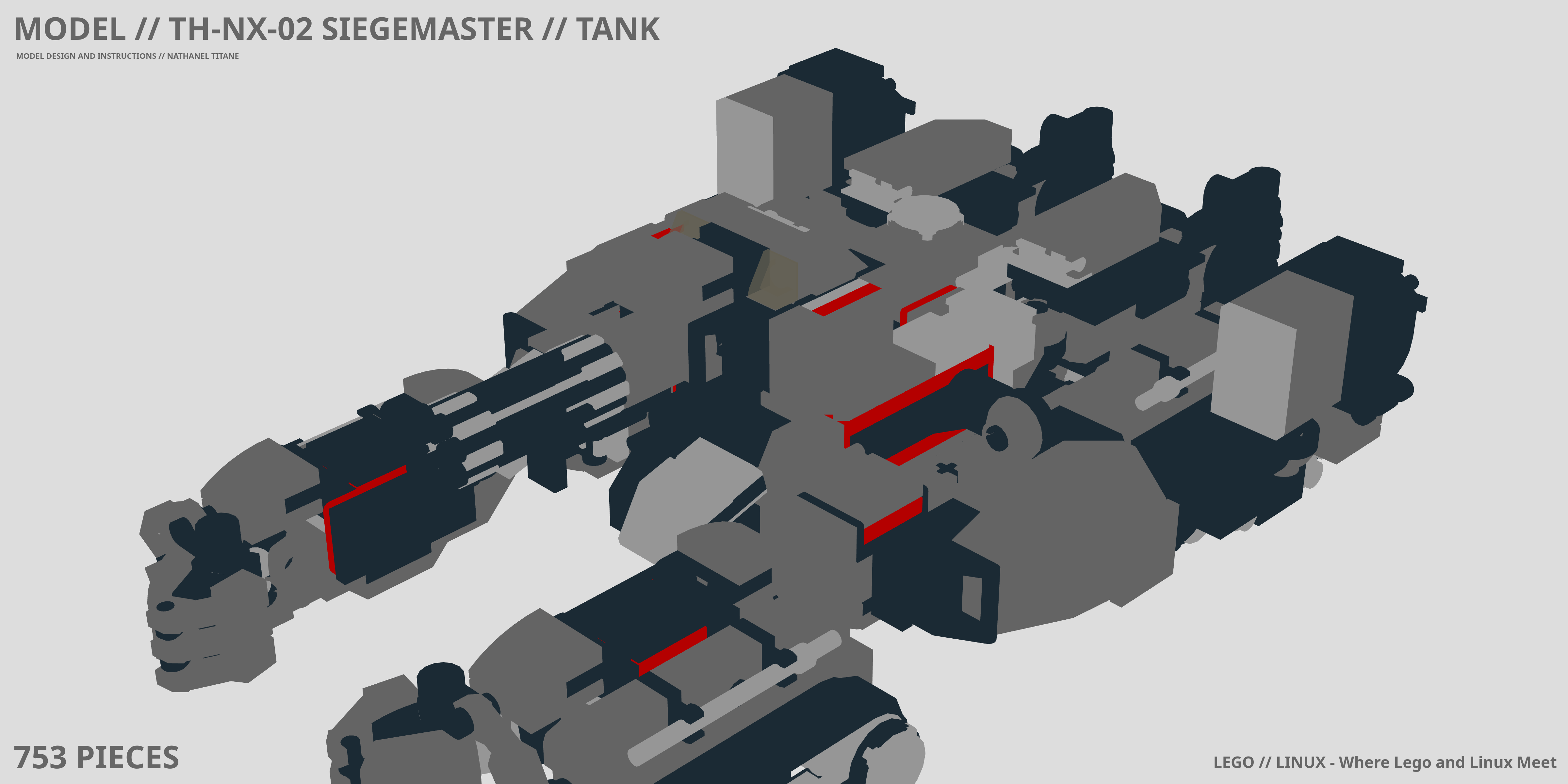 TH-NX-02 SIEGEMASTER // TANK LEGO® MOC - Instruction Sample - Page 1