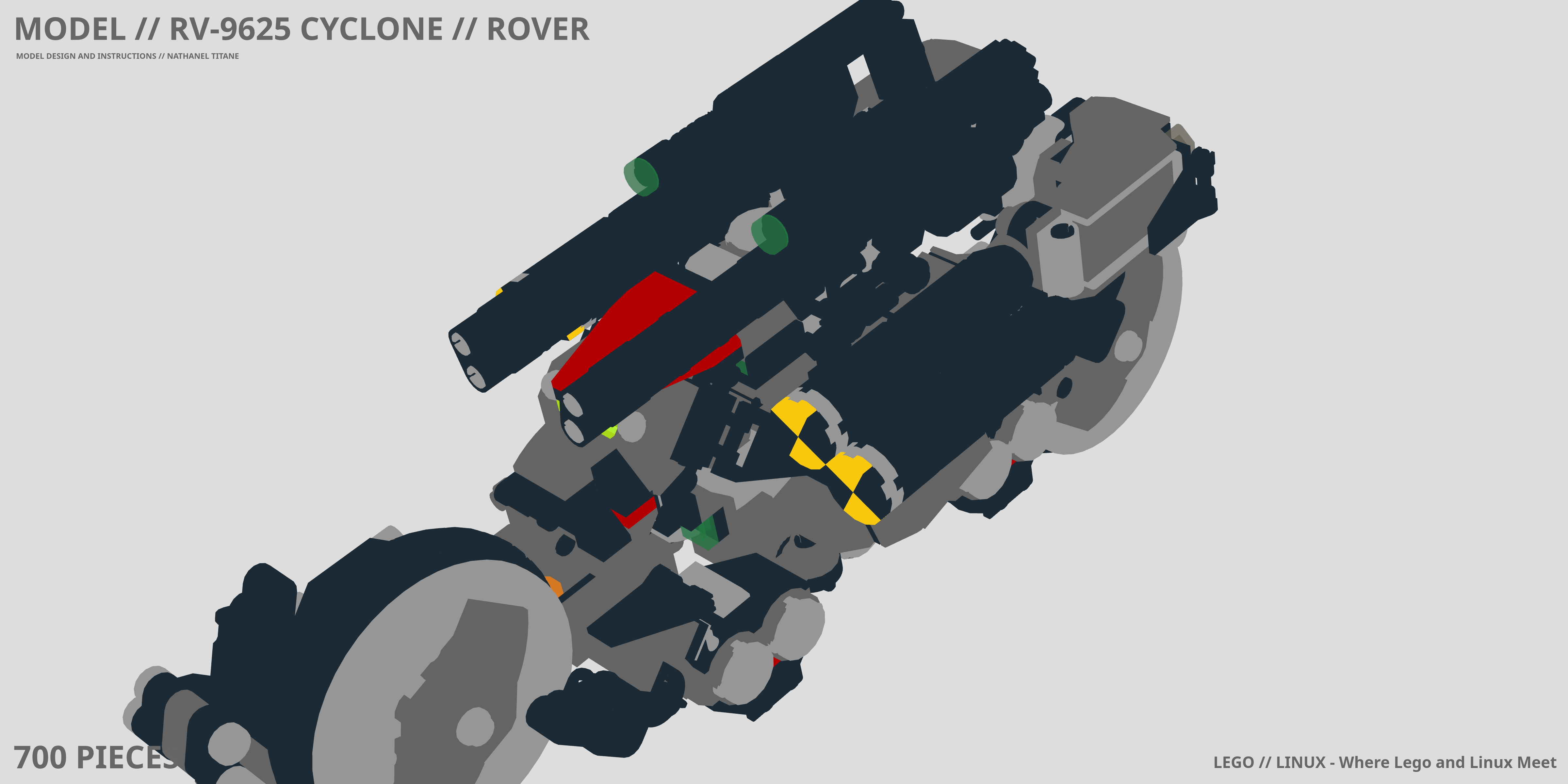 RV-9625 CYCLONE // ROVER LEGO® MOC - Instruction Sample - Page 1