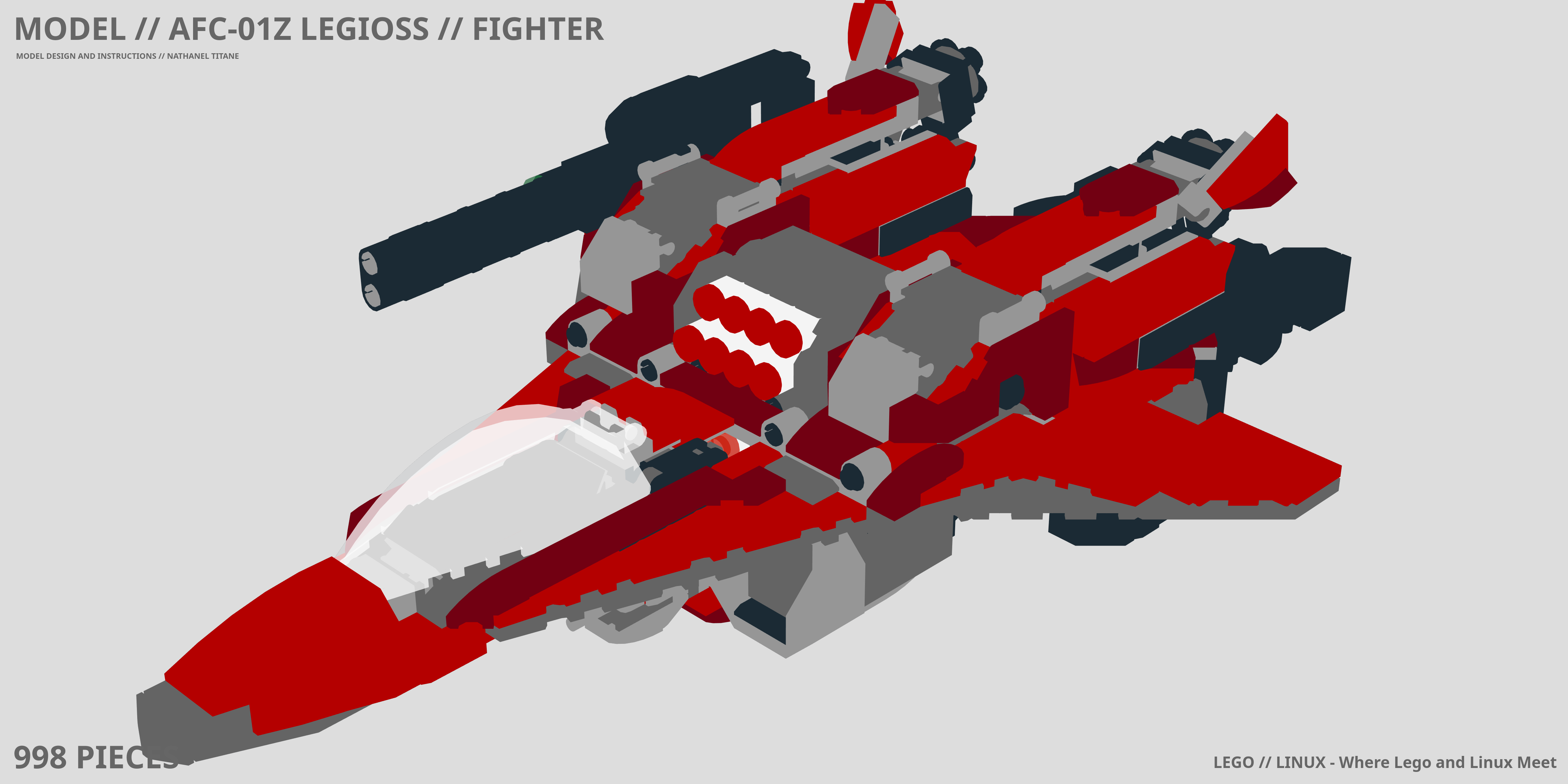 AFC-01Z LEGIOSS // FIGHTER LEGO® MOC - Instruction Sample - Page 1