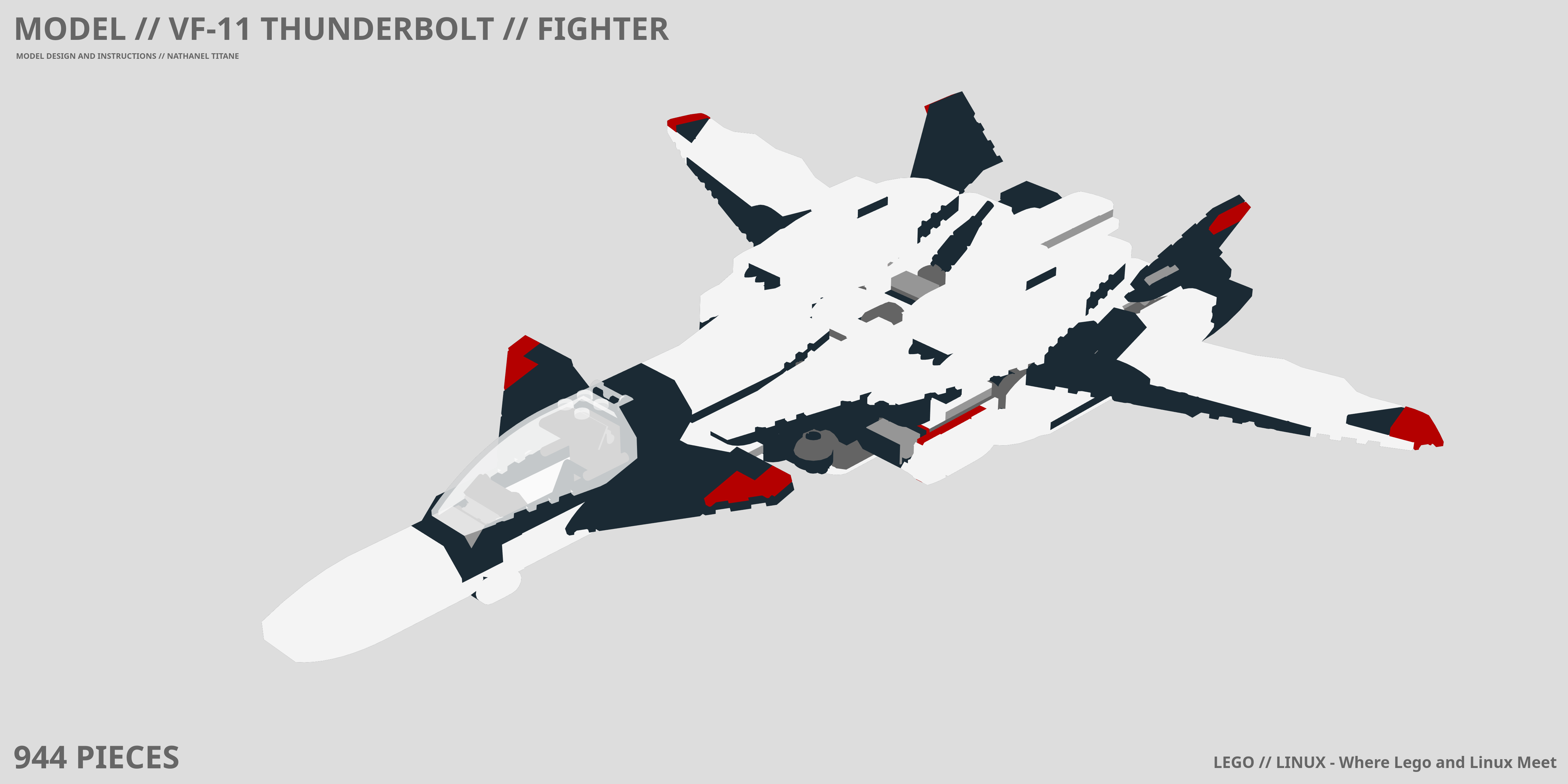 VF-11 THUNDERBOLT // FIGHTER LEGO® MOC - Instruction Sample - Page 1