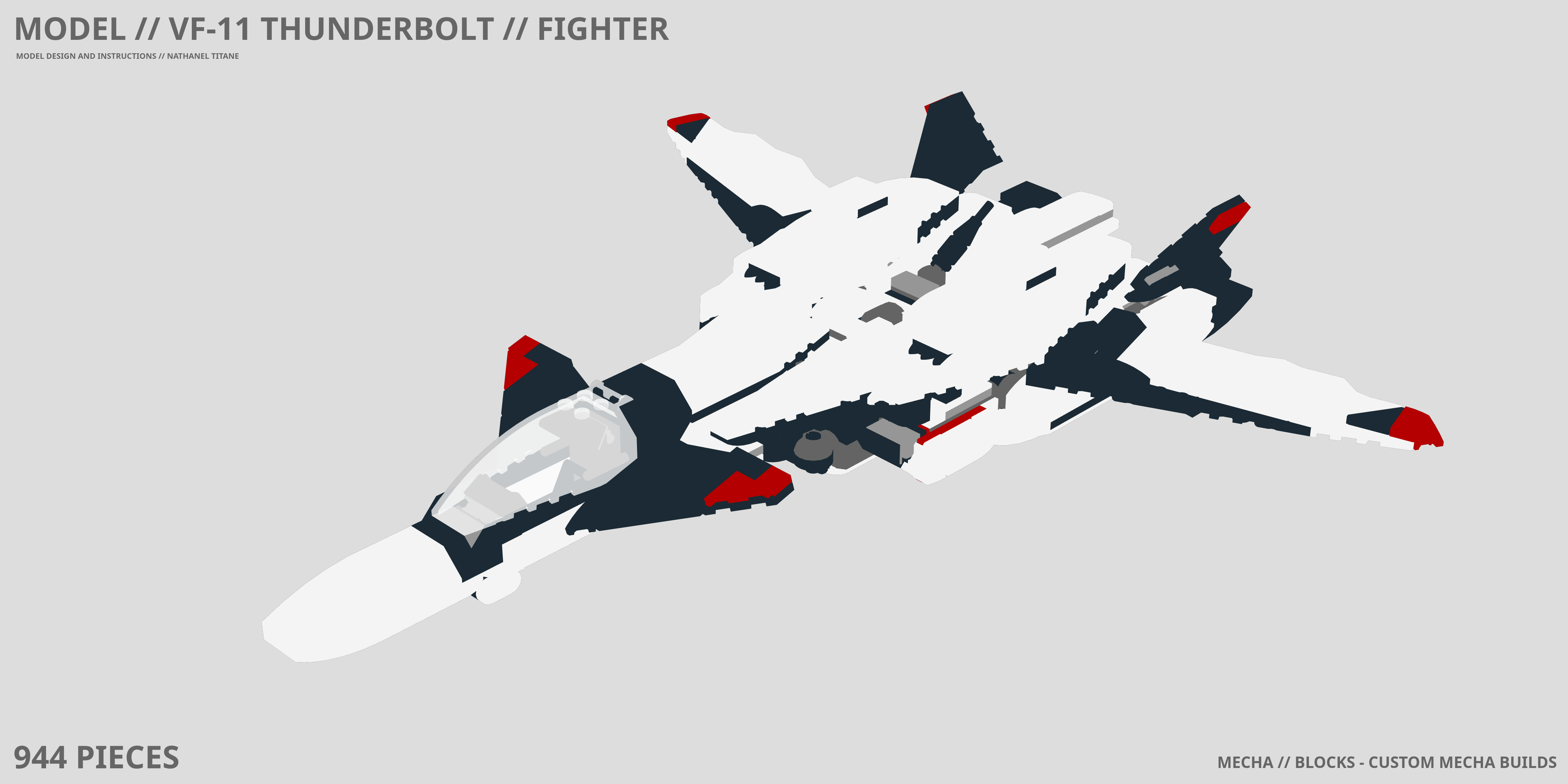 VF-11 THUNDERBOLT // FIGHTER LEGO® MOC - Instruction Sample - Page 1