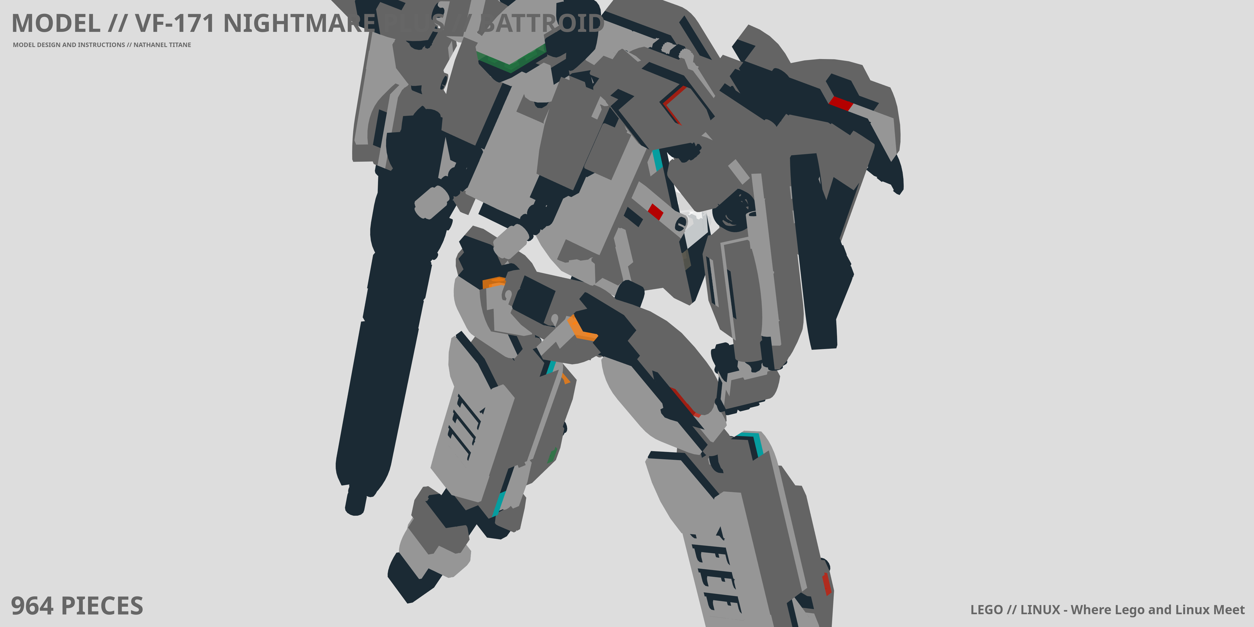 VF-171 NIGHTMARE PLUS // BATTROID LEGO® MOC - Instruction Sample - Page 1