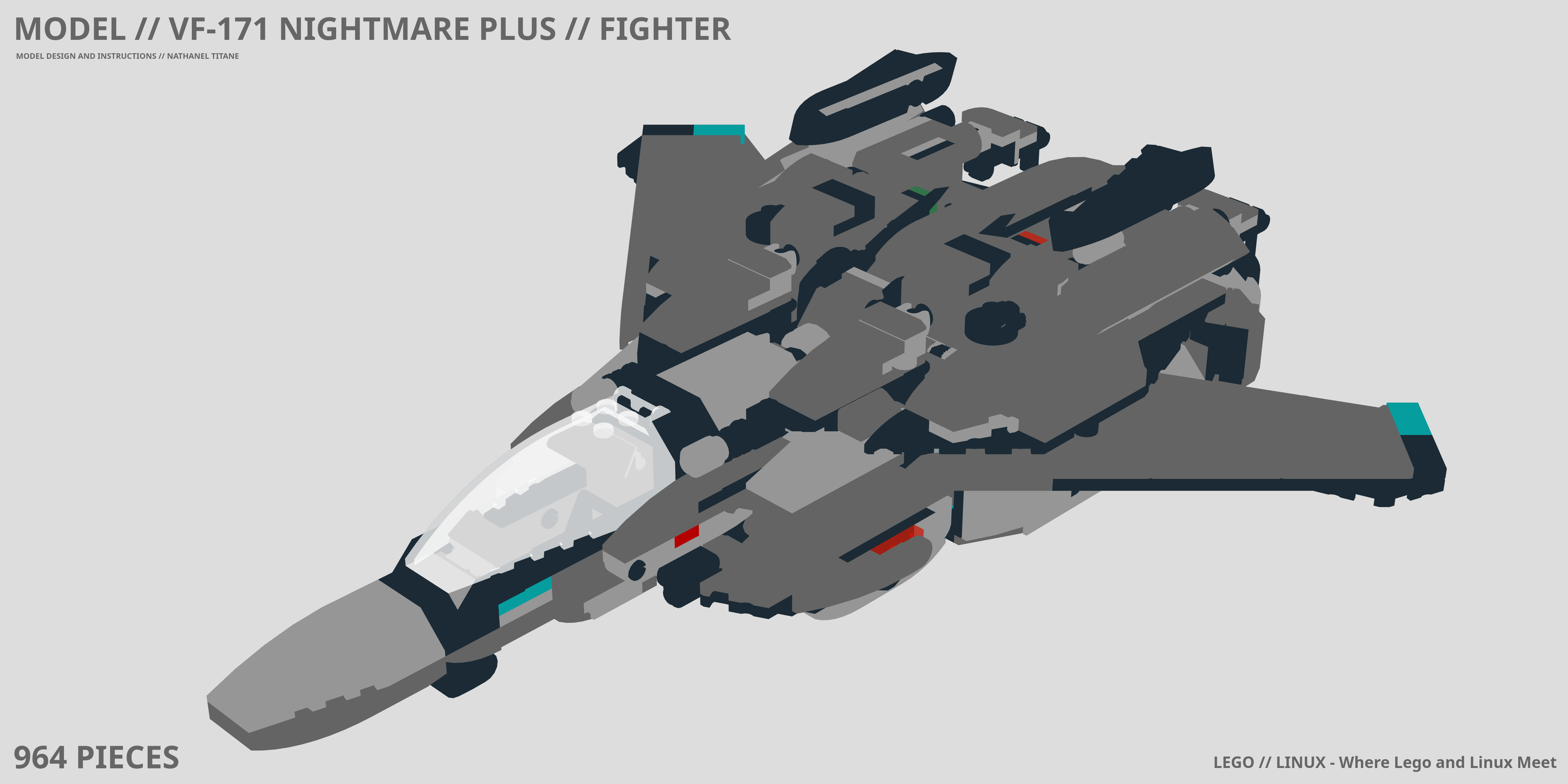 VF-171 NIGHTMARE PLUS // FIGHTER LEGO® MOC - Instruction Sample - Page 1