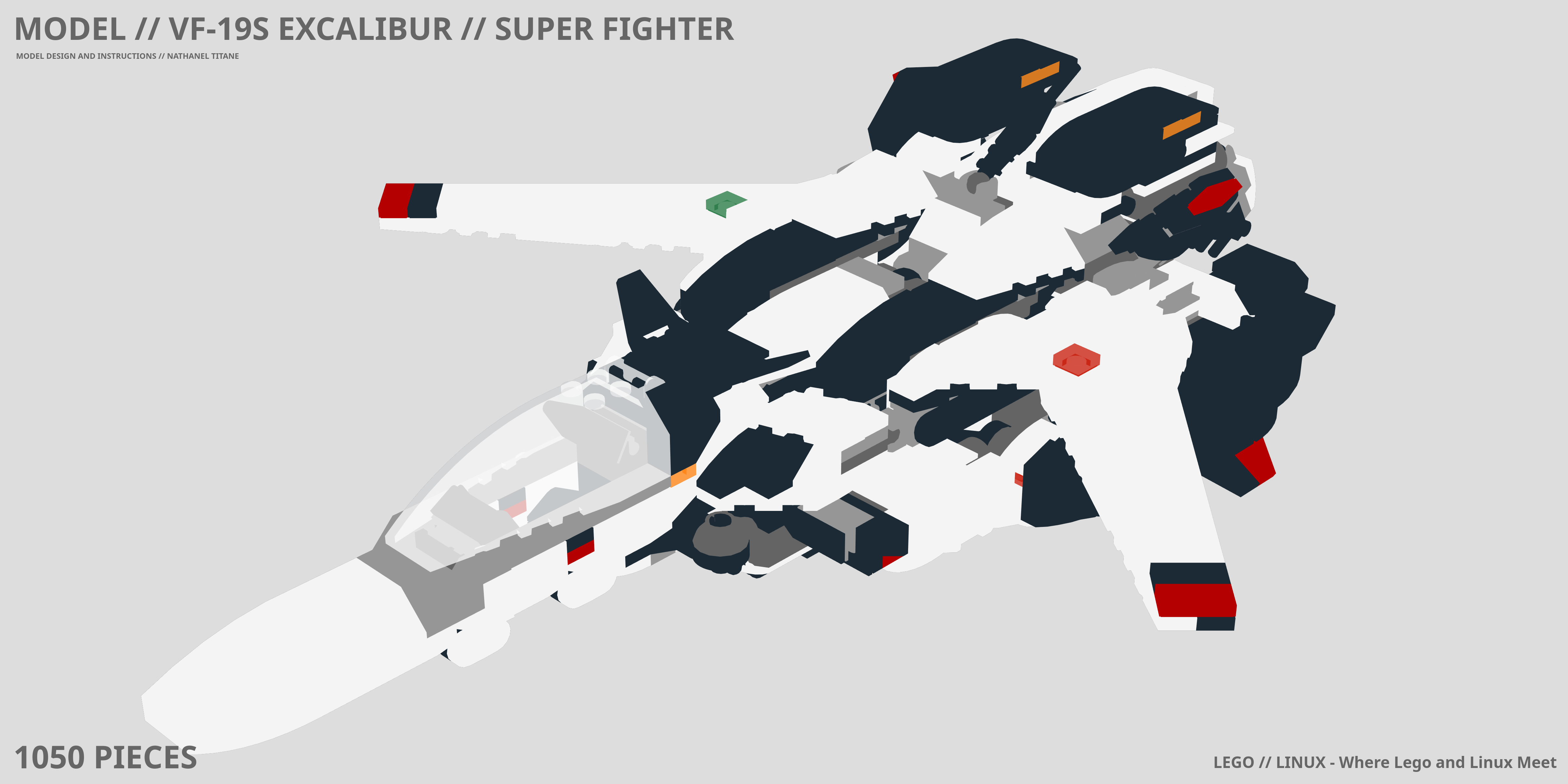 VF-19S EXCALIBUR // SUPER FIGHTER LEGO® MOC - Instruction Sample - Page 1
