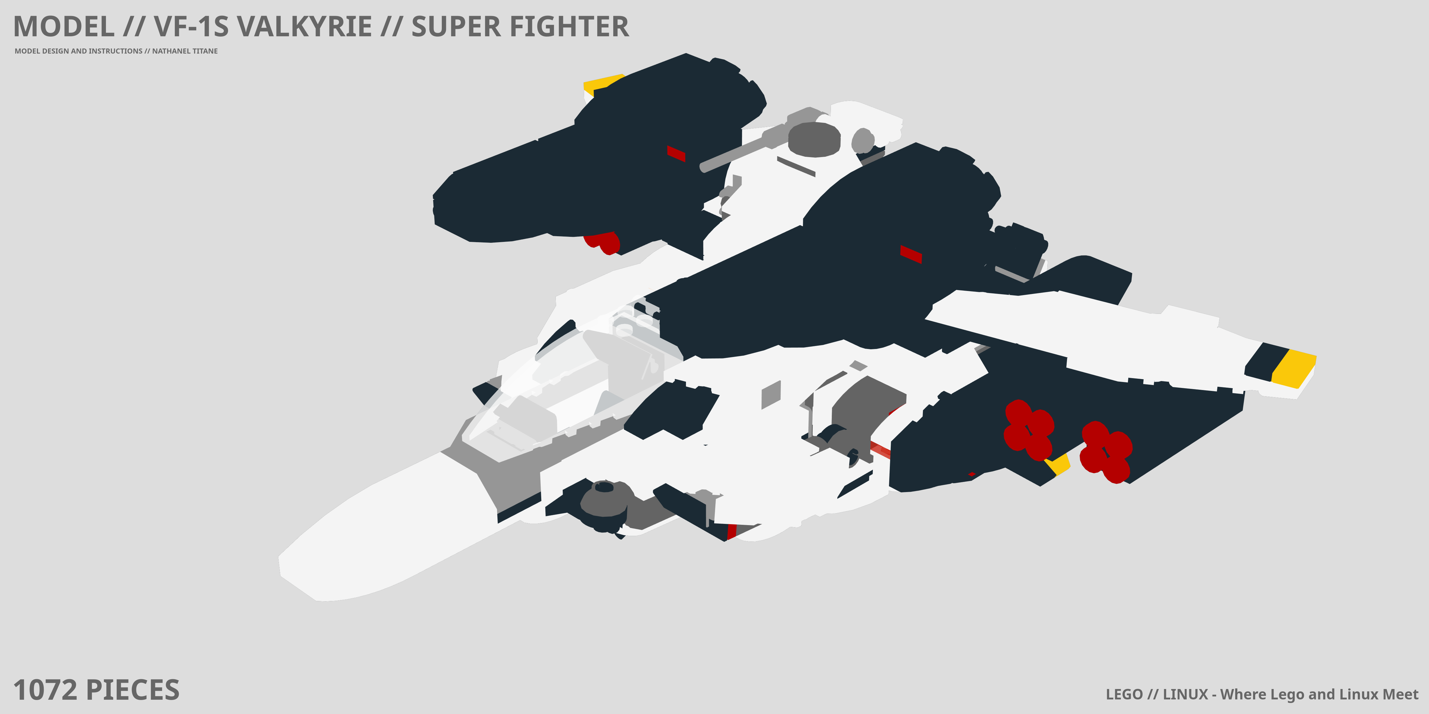 VF-1S VALKYRIE // SUPER FIGHTER LEGO® MOC - Instruction Sample - Page 1