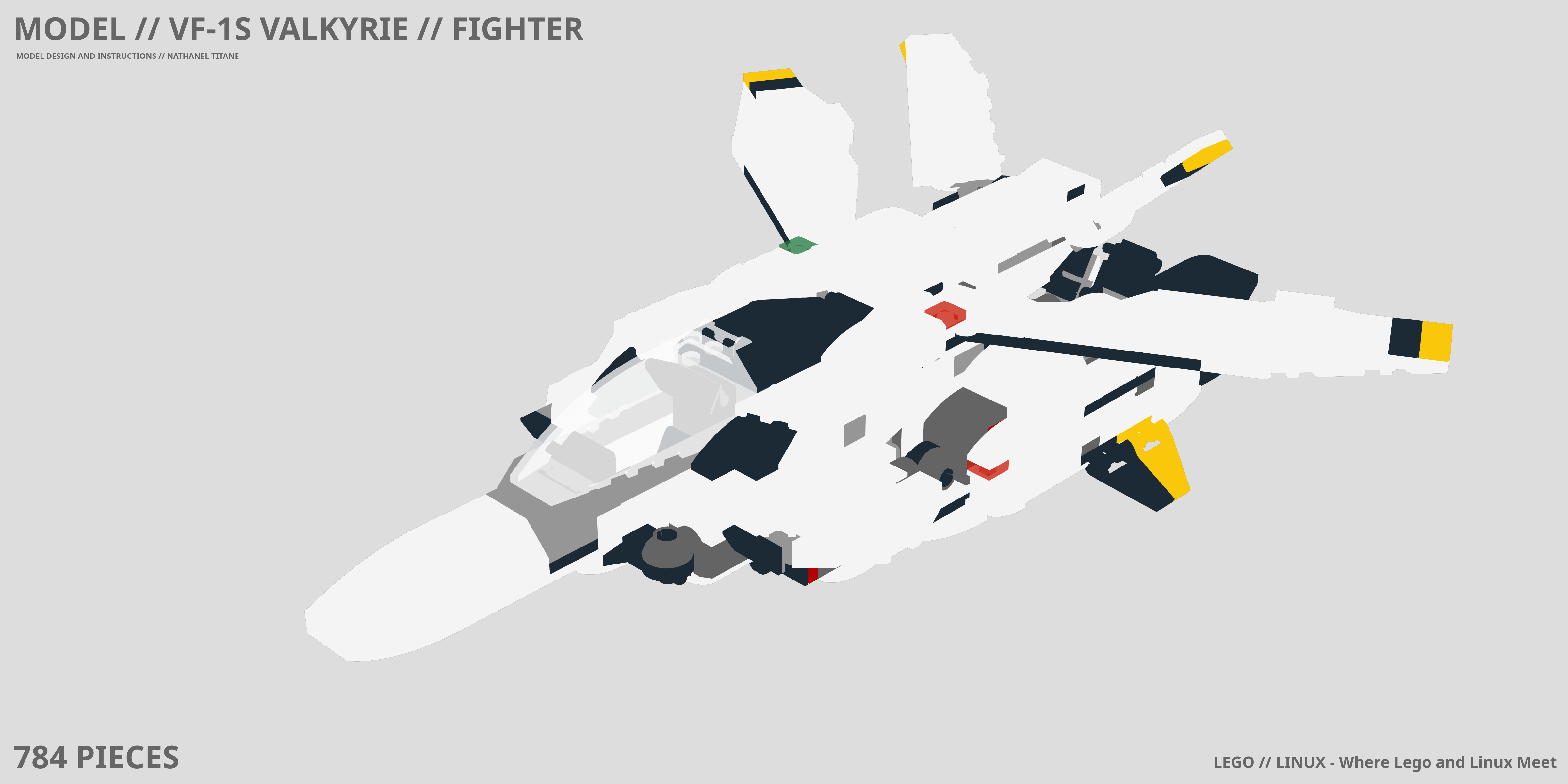 VF-1S VALKYRIE // FIGHTER LEGO® MOC - Instruction Sample - Page 1