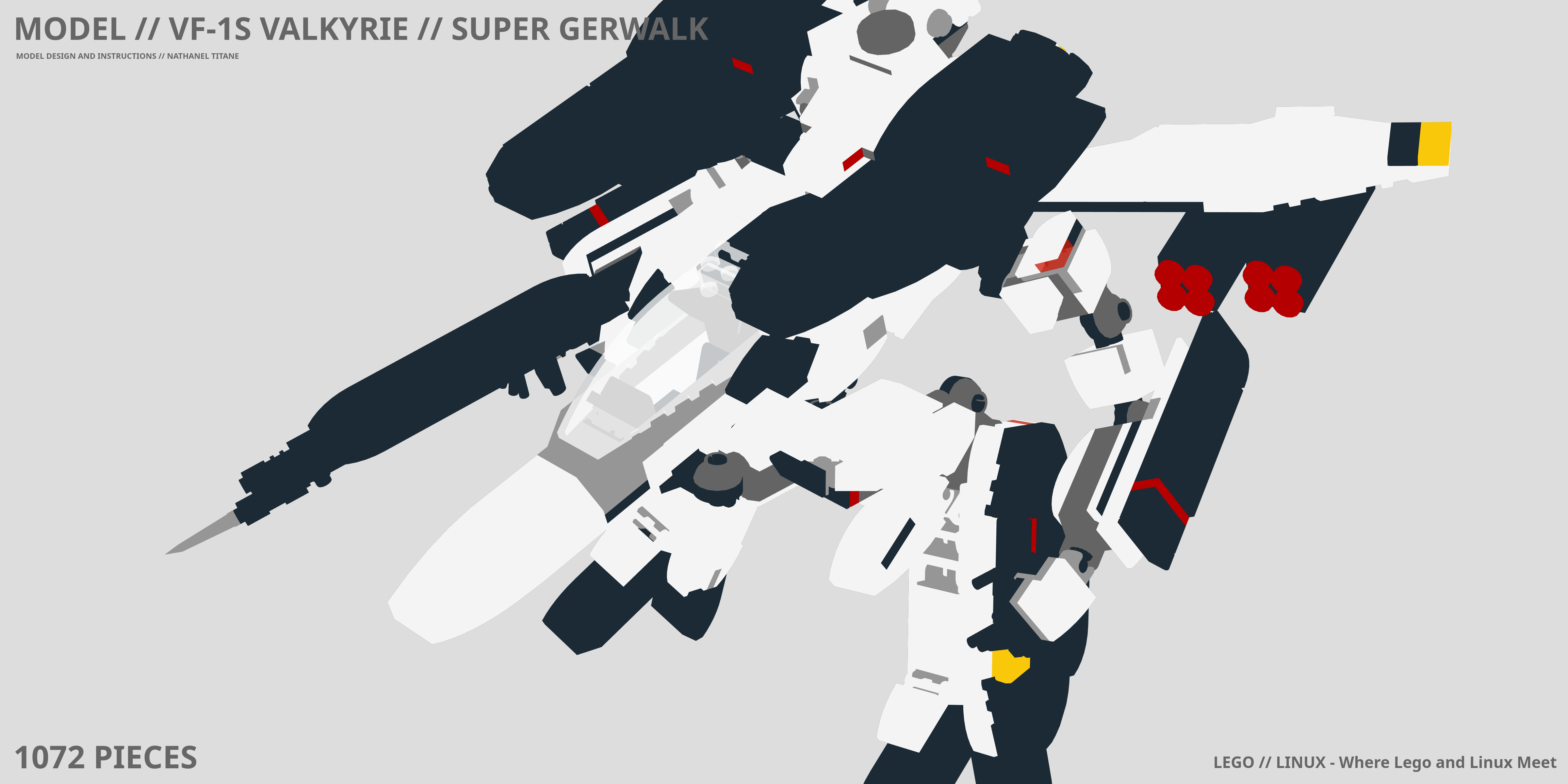 VF-1S VALKYRIE // SUPER GERWALK LEGO® MOC - Instruction Sample - Page 1