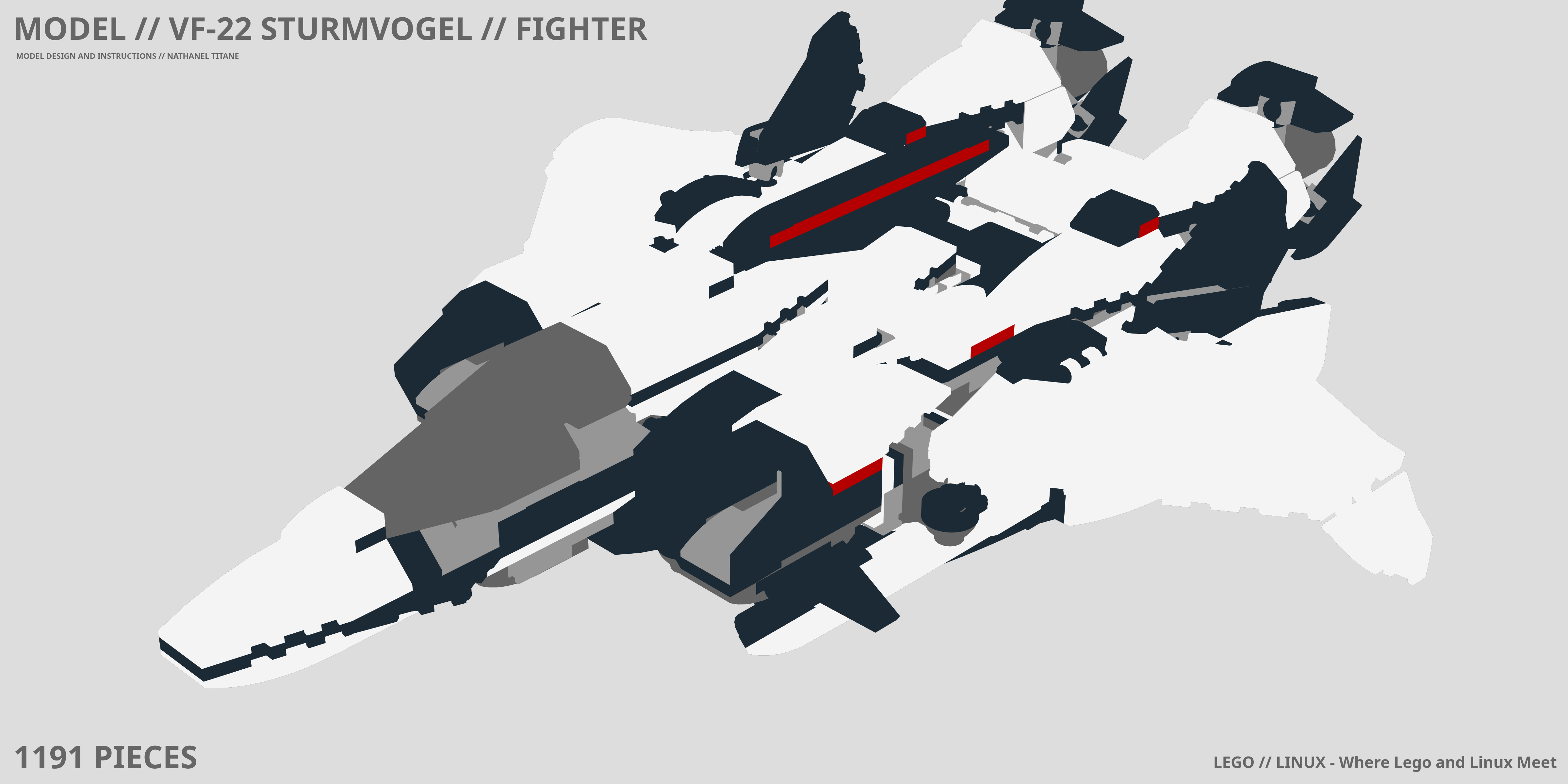 VF-22 STURMVOGEL // FIGHTER LEGO® MOC - Instruction Sample - Page 1