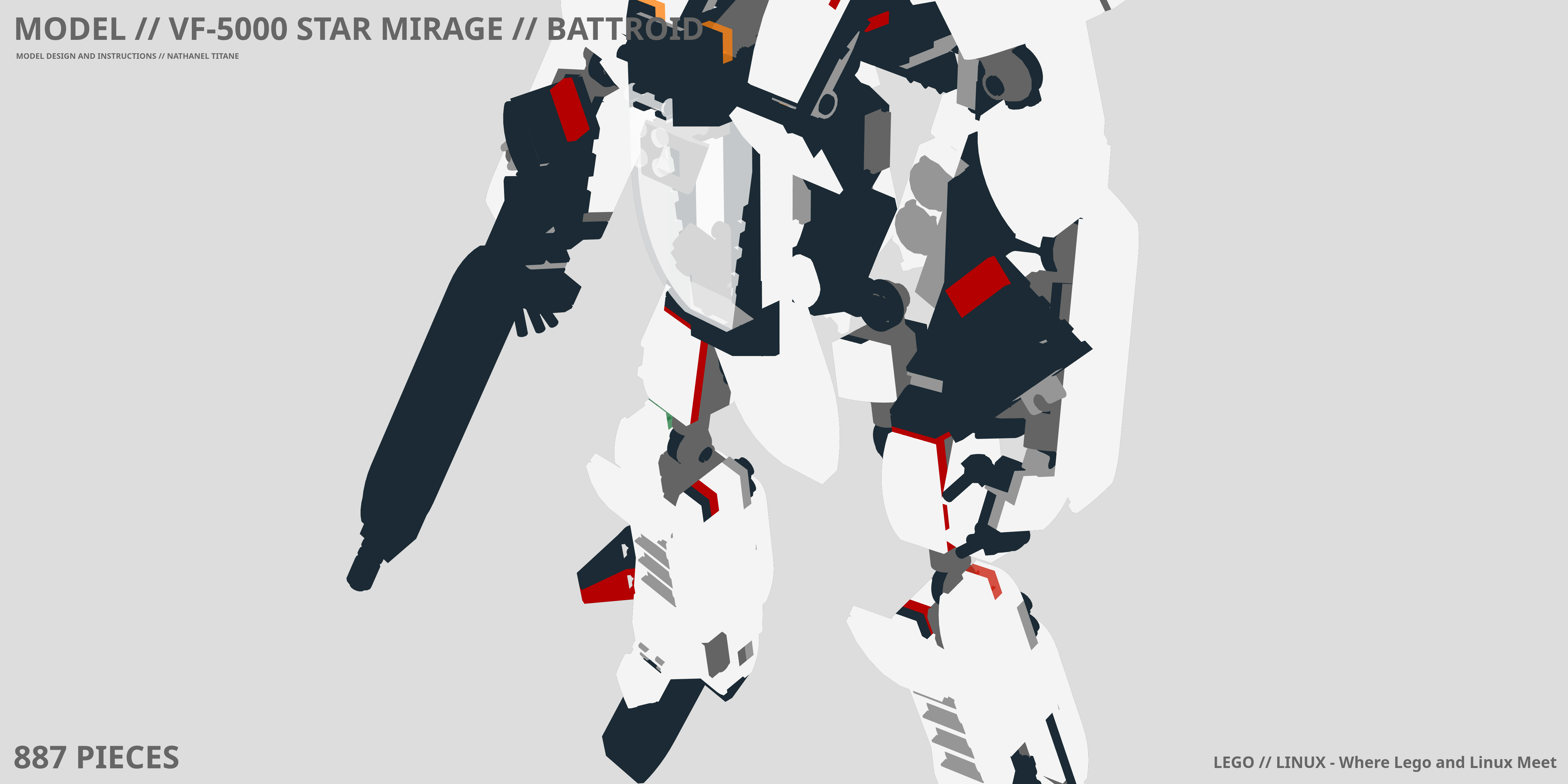 VF-5000 STAR MIRAGE // BATTROID LEGO® MOC - Instruction Sample - Page 1