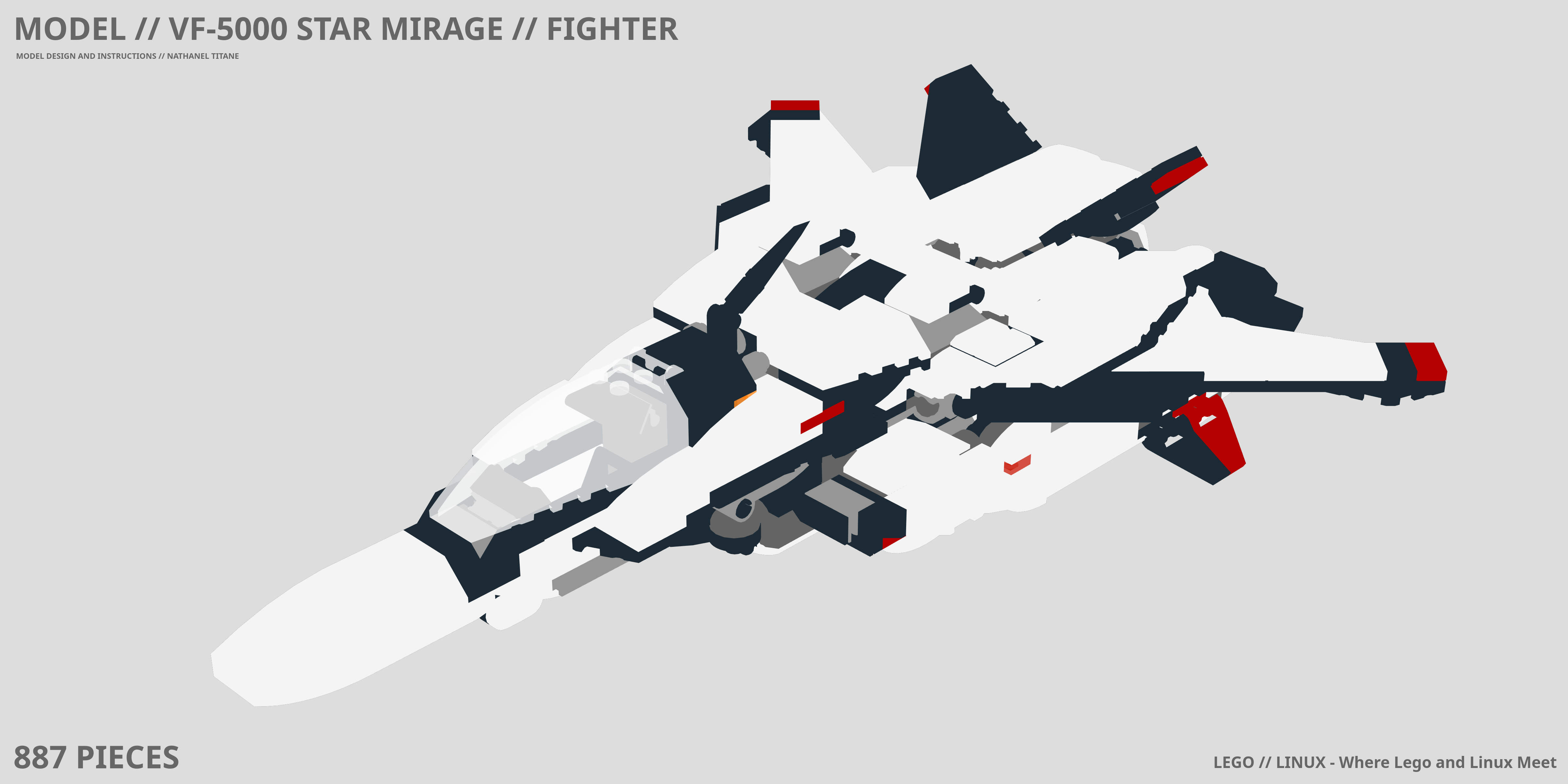 VF-5000 STAR MIRAGE // FIGHTER LEGO® MOC - Instruction Sample - Page 1