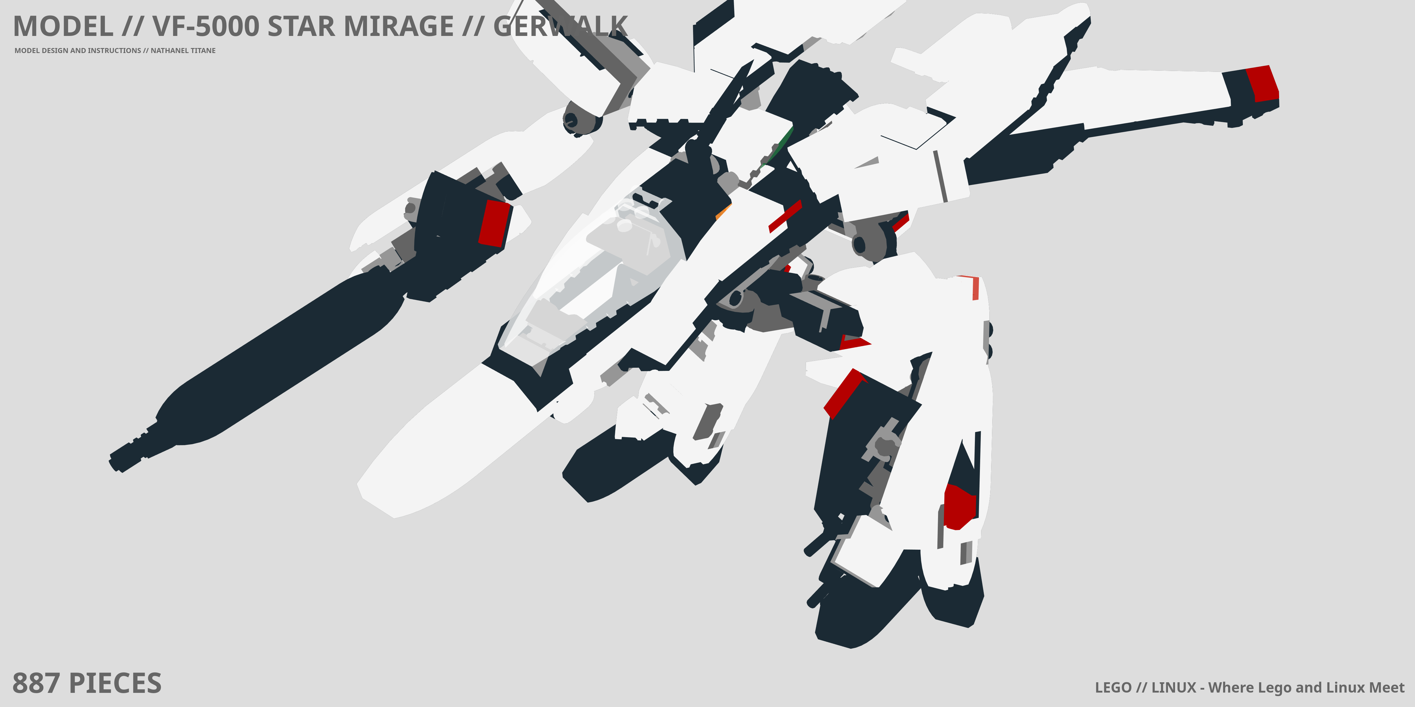 VF-5000 STAR MIRAGE // GERWALK LEGO® MOC - Instruction Sample - Page 1