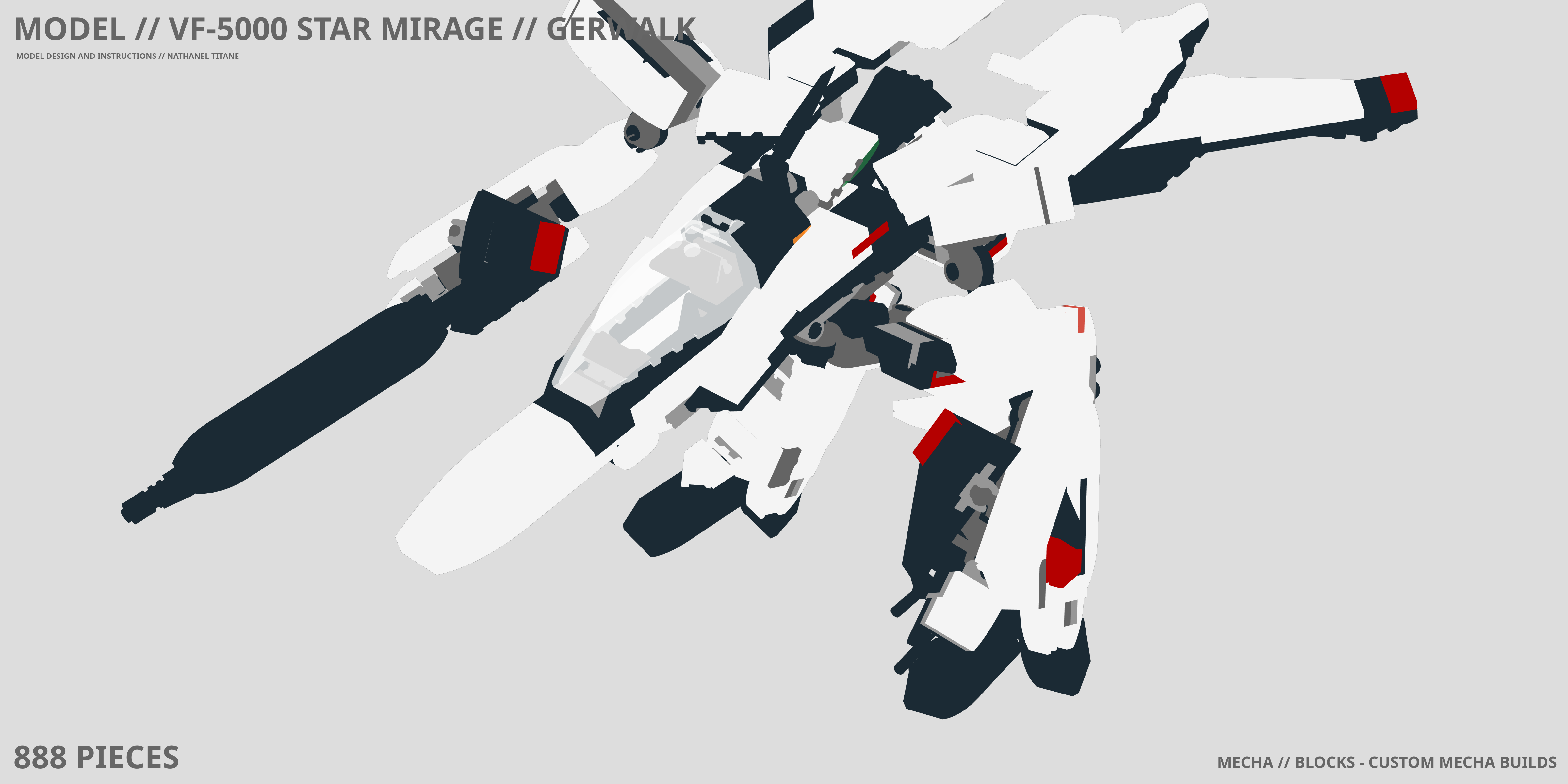 VF-5000 STAR MIRAGE // GERWALK LEGO® MOC - Instruction Sample - Page 1