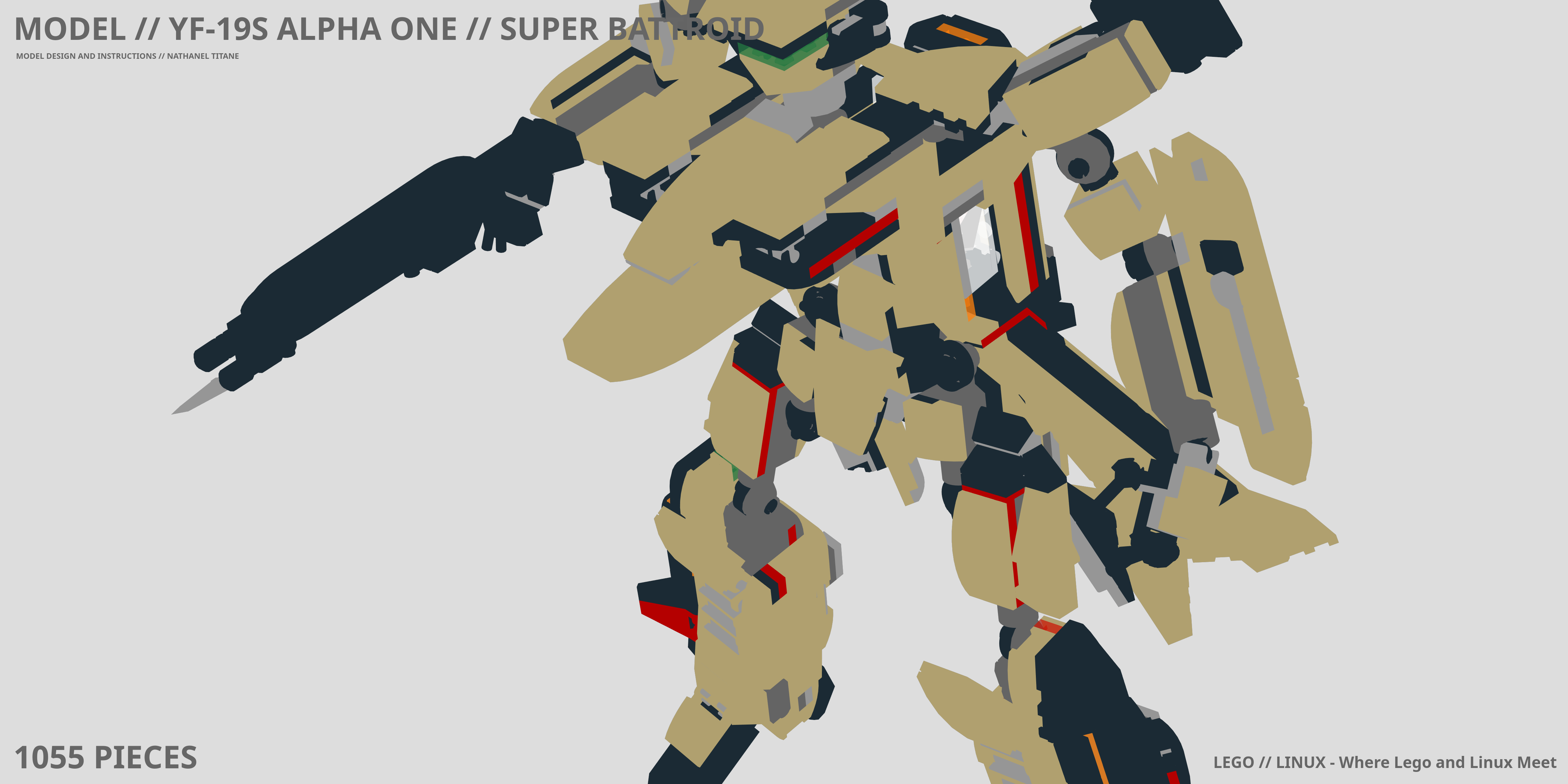 YF-19S ALPHA ONE // SUPER BATTROID LEGO® MOC - Instruction Sample - Page 1