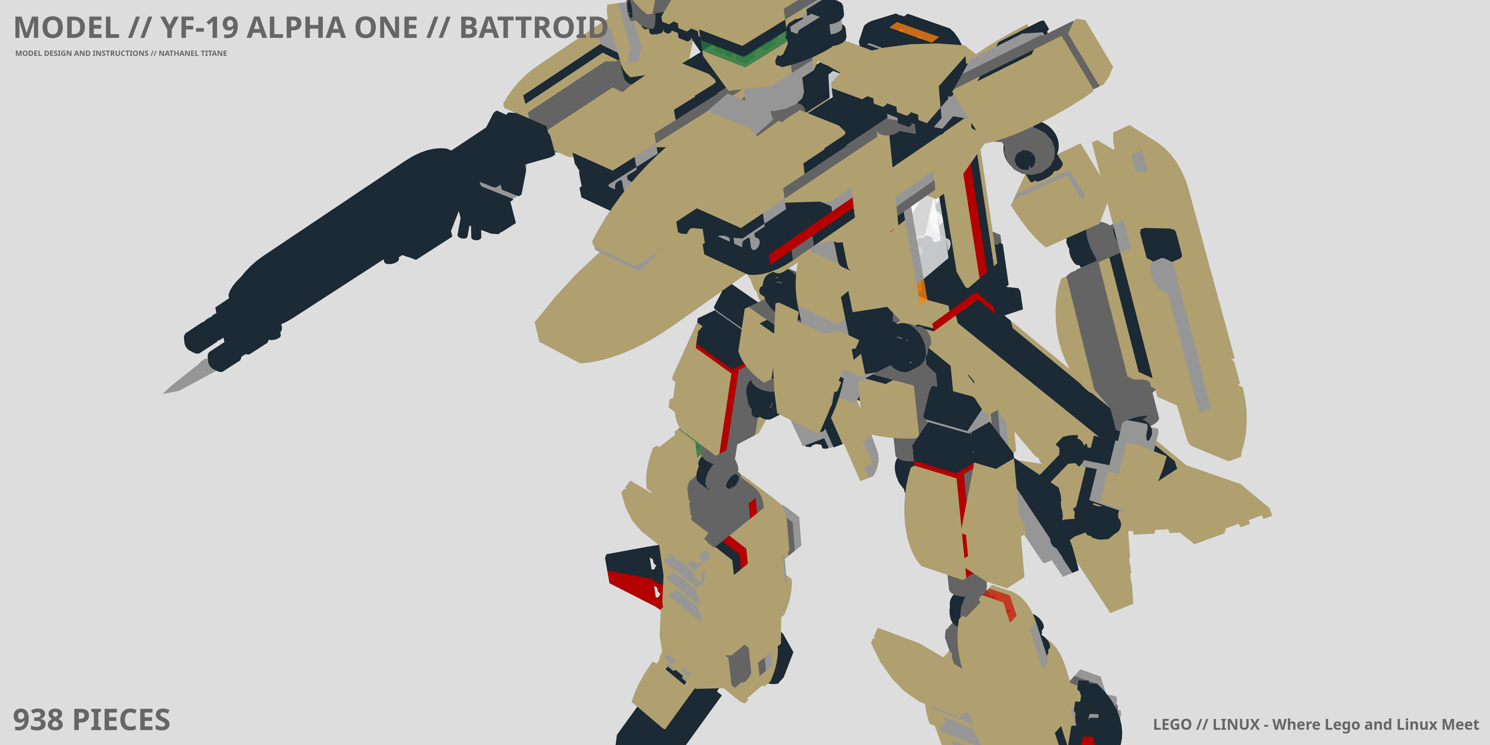 YF-19 ALPHA ONE // BATTROID LEGO® MOC - Instruction Sample - Page 1
