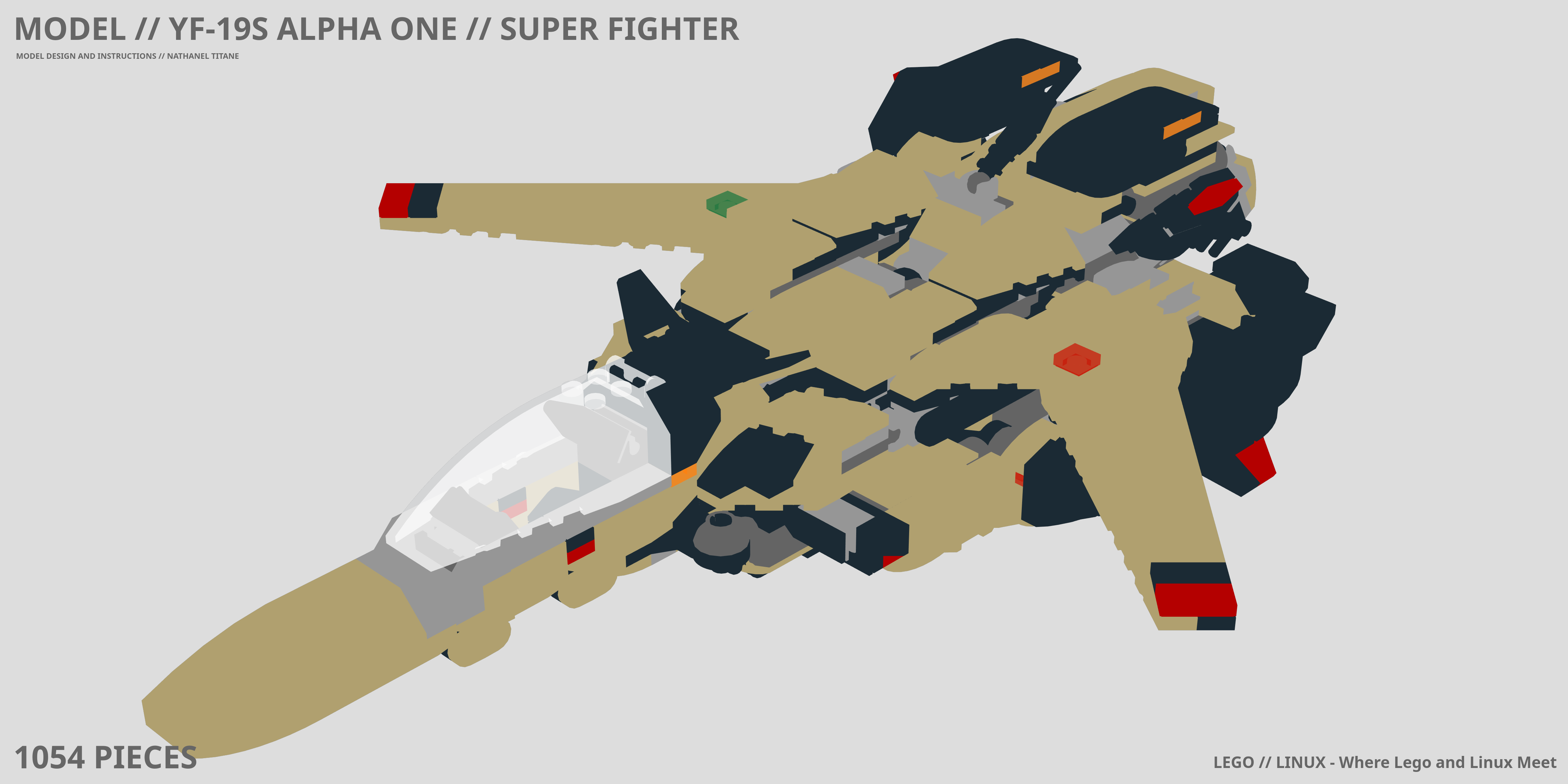 YF-19S ALPHA ONE // SUPER FIGHTER LEGO® MOC - Instruction Sample - Page 1