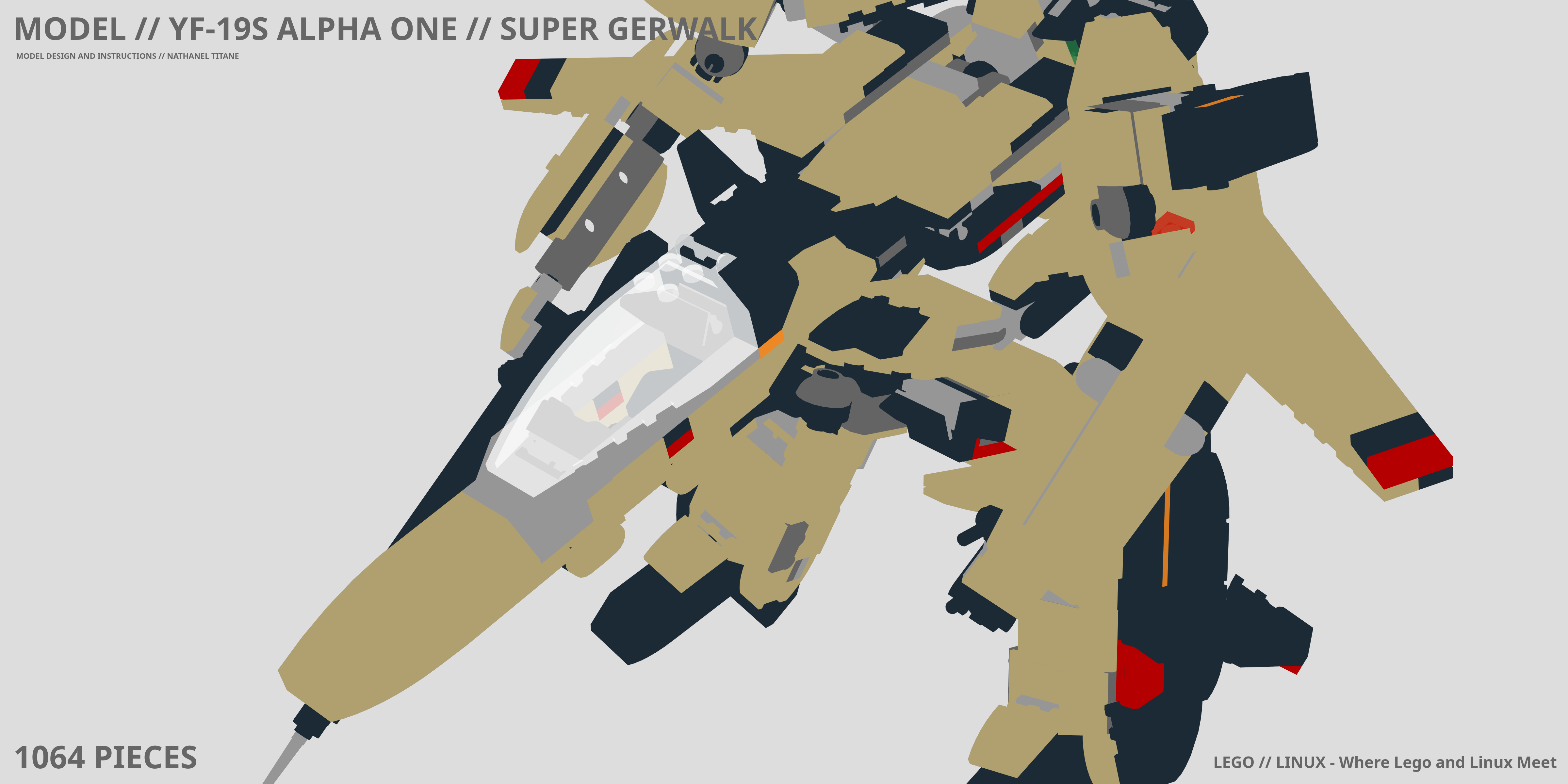YF-19S ALPHA ONE // SUPER GERWALK LEGO® MOC - Instruction Sample - Page 1