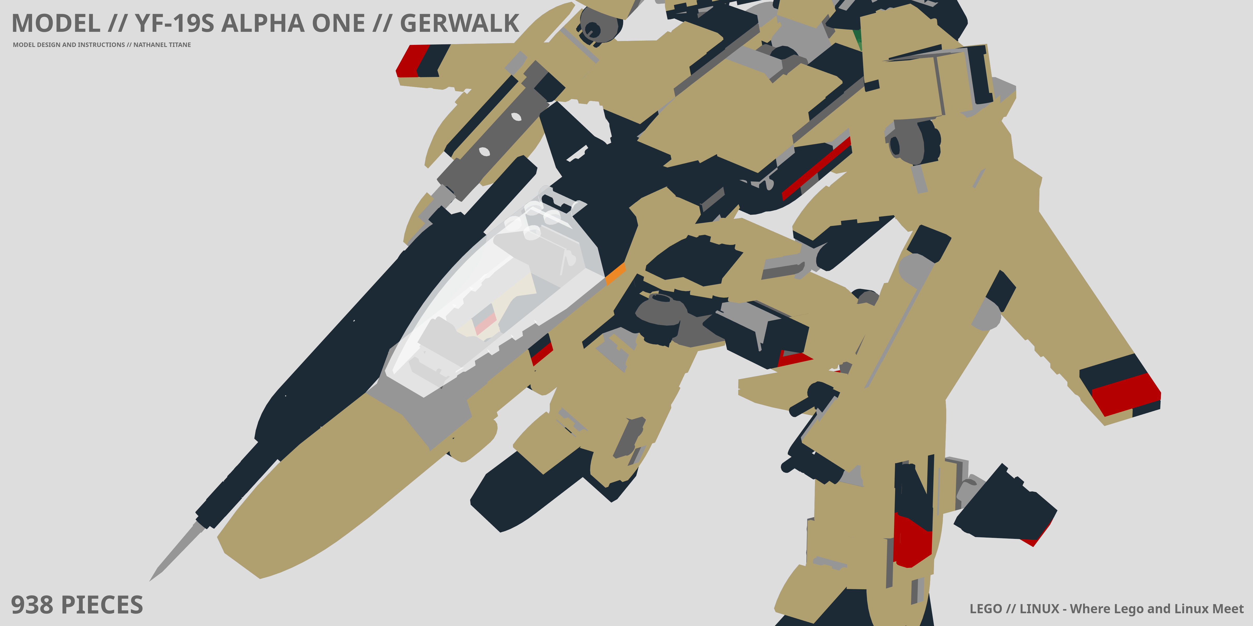 YF-19S ALPHA ONE // GERWALK LEGO® MOC - Instruction Sample - Page 1