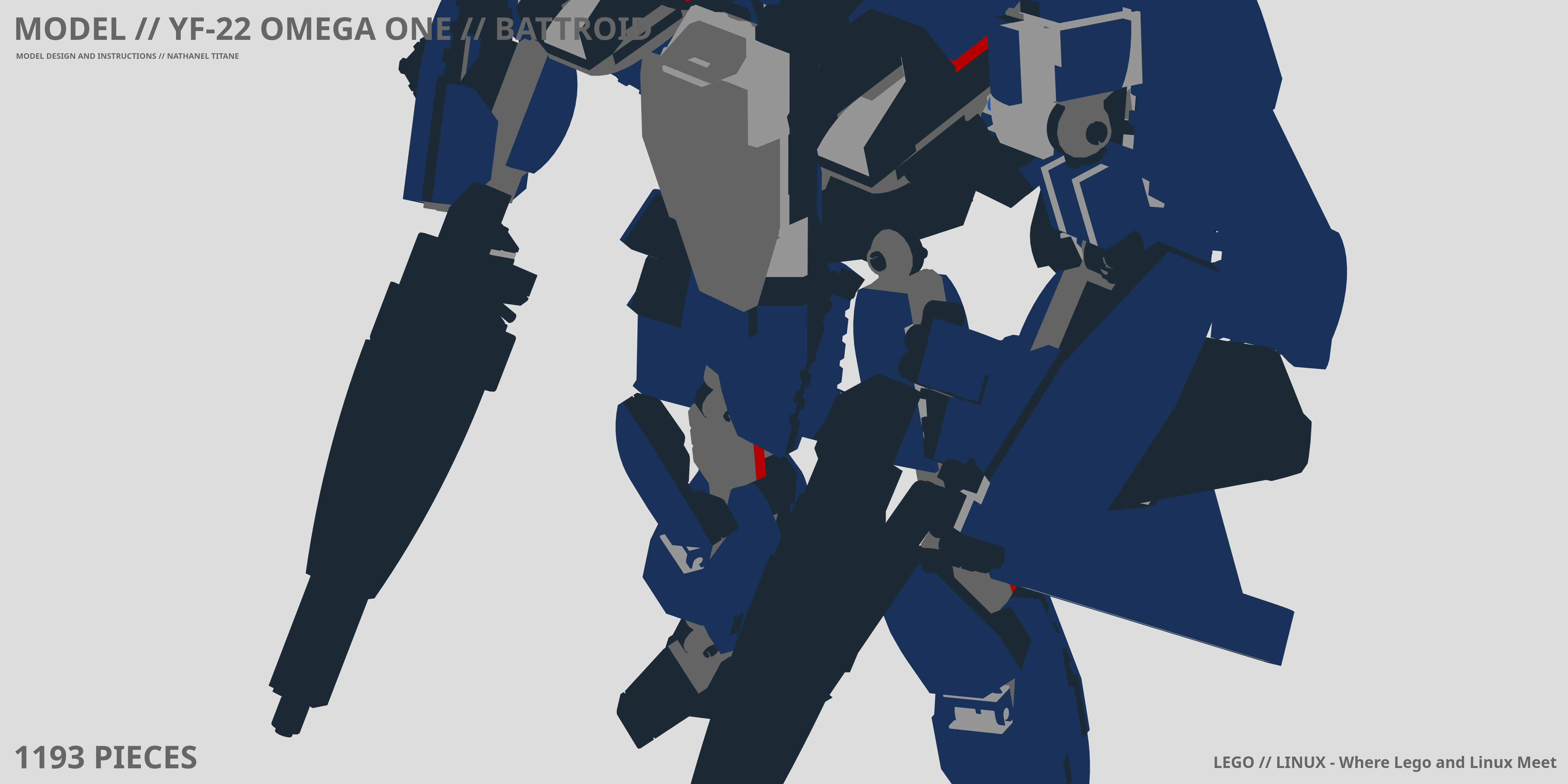 YF-22 OMEGA ONE // BATTROID LEGO® MOC - Instruction Sample - Page 1