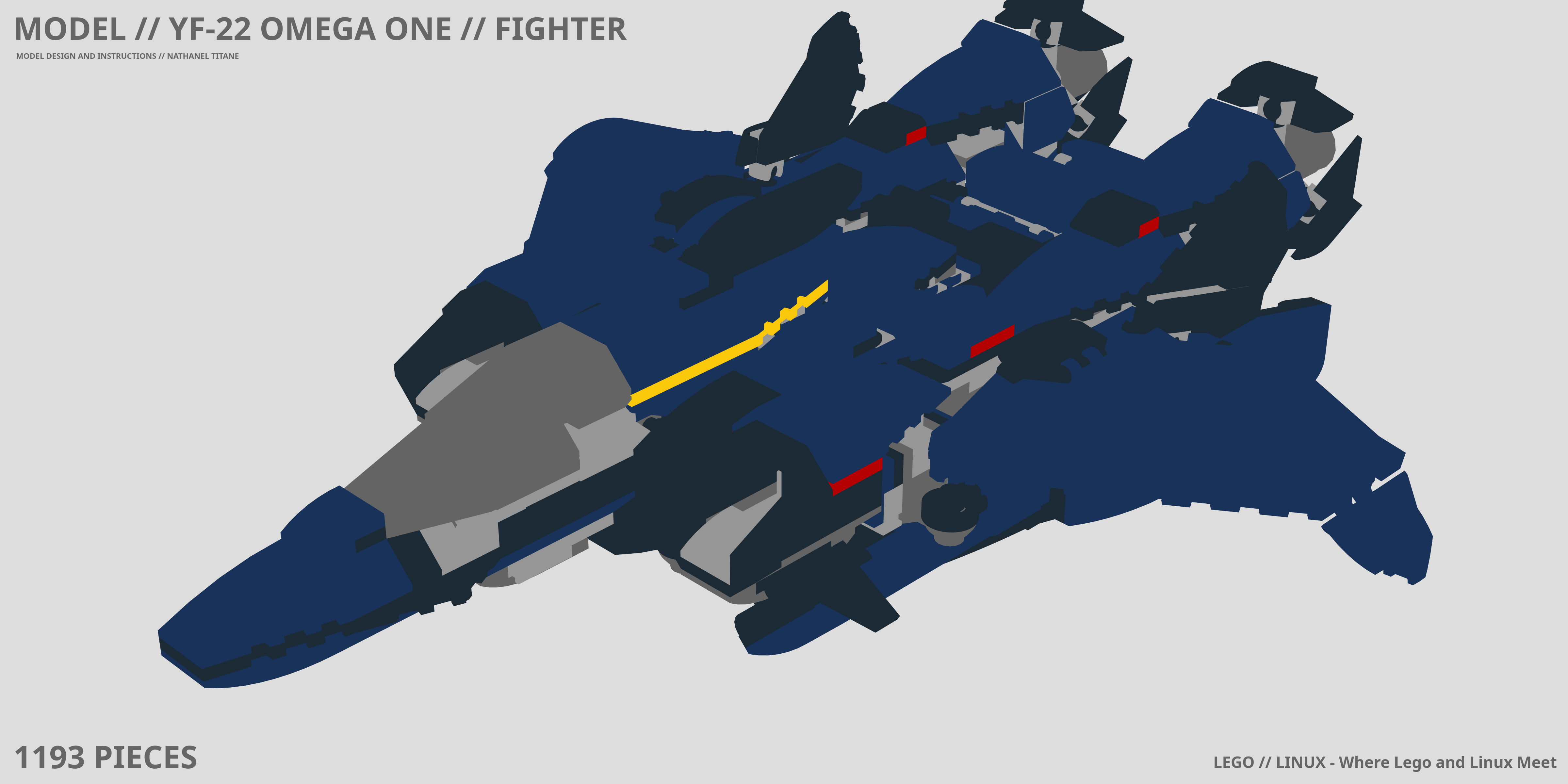 YF-22 OMEGA ONE // FIGHTER LEGO® MOC - Instruction Sample - Page 1