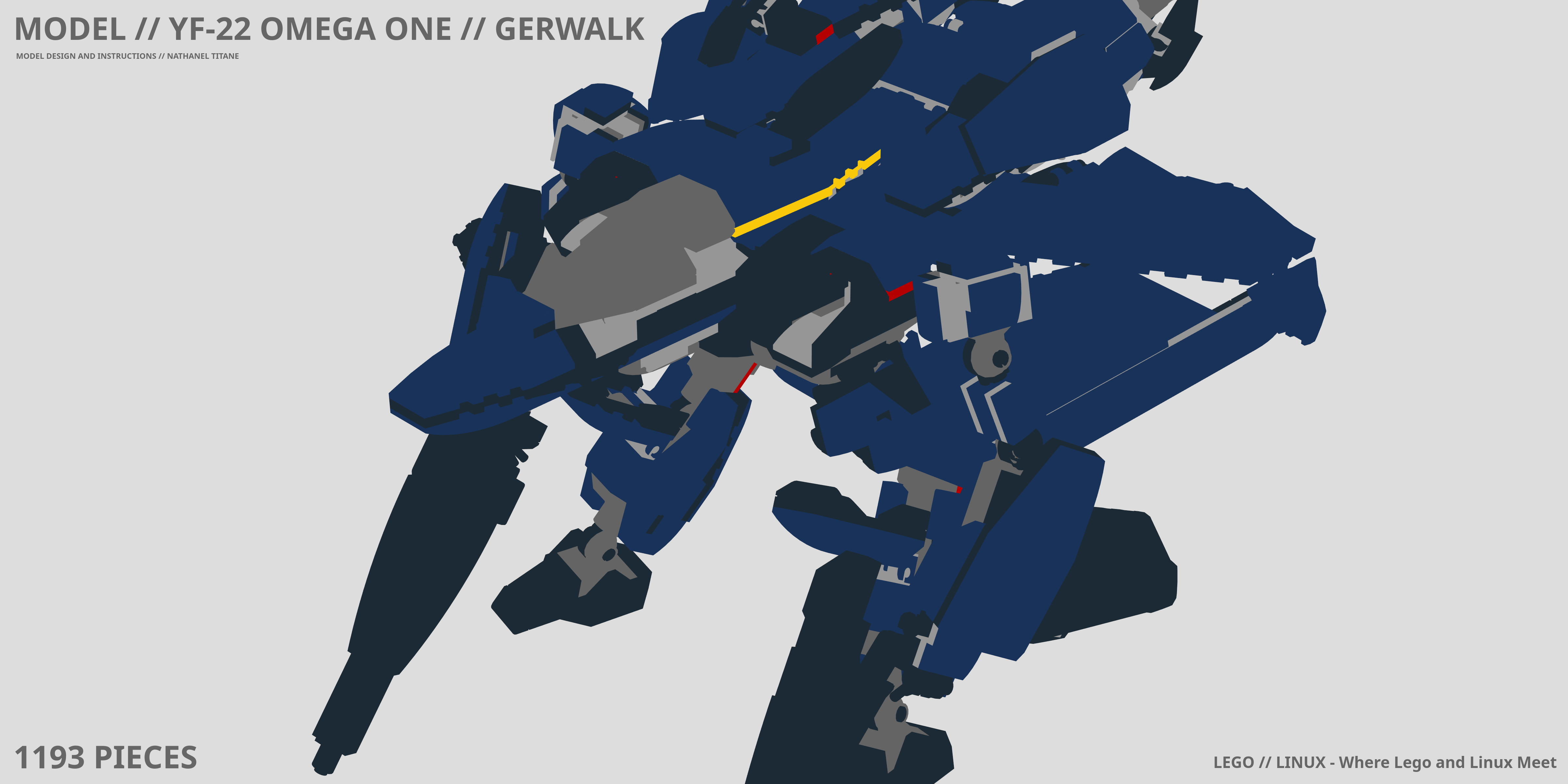 YF-22 OMEGA ONE // GERWALK LEGO® MOC - Instruction Sample - Page 1